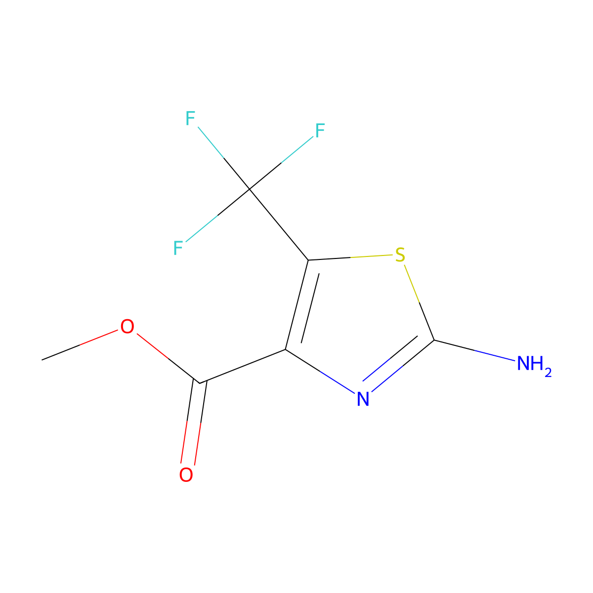 Methyl 2-Amino-5-(trifluoromethyl)-1,3-thiazole-4-carboxylate molecular structure, CAS 1086375-61-2
