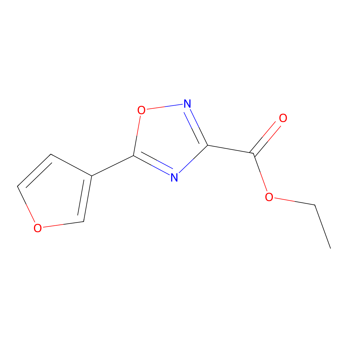 Ethyl 5-(3-Furyl)-1,2,4-oxadiazole-3-carboxylate molecular structure, CAS 1086375-75-8