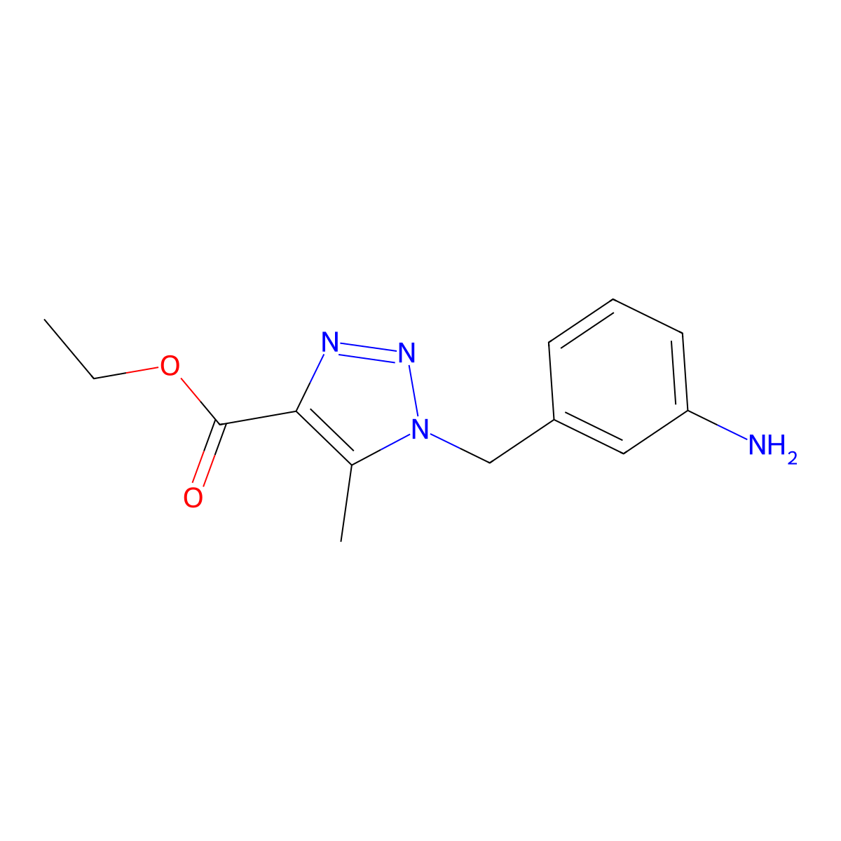 Ethyl 1-(3-Aminobenzyl)-5-methyl-1H-1,2,3-triazole-4-carboxylate molecular structure, CAS 1086375-79-2