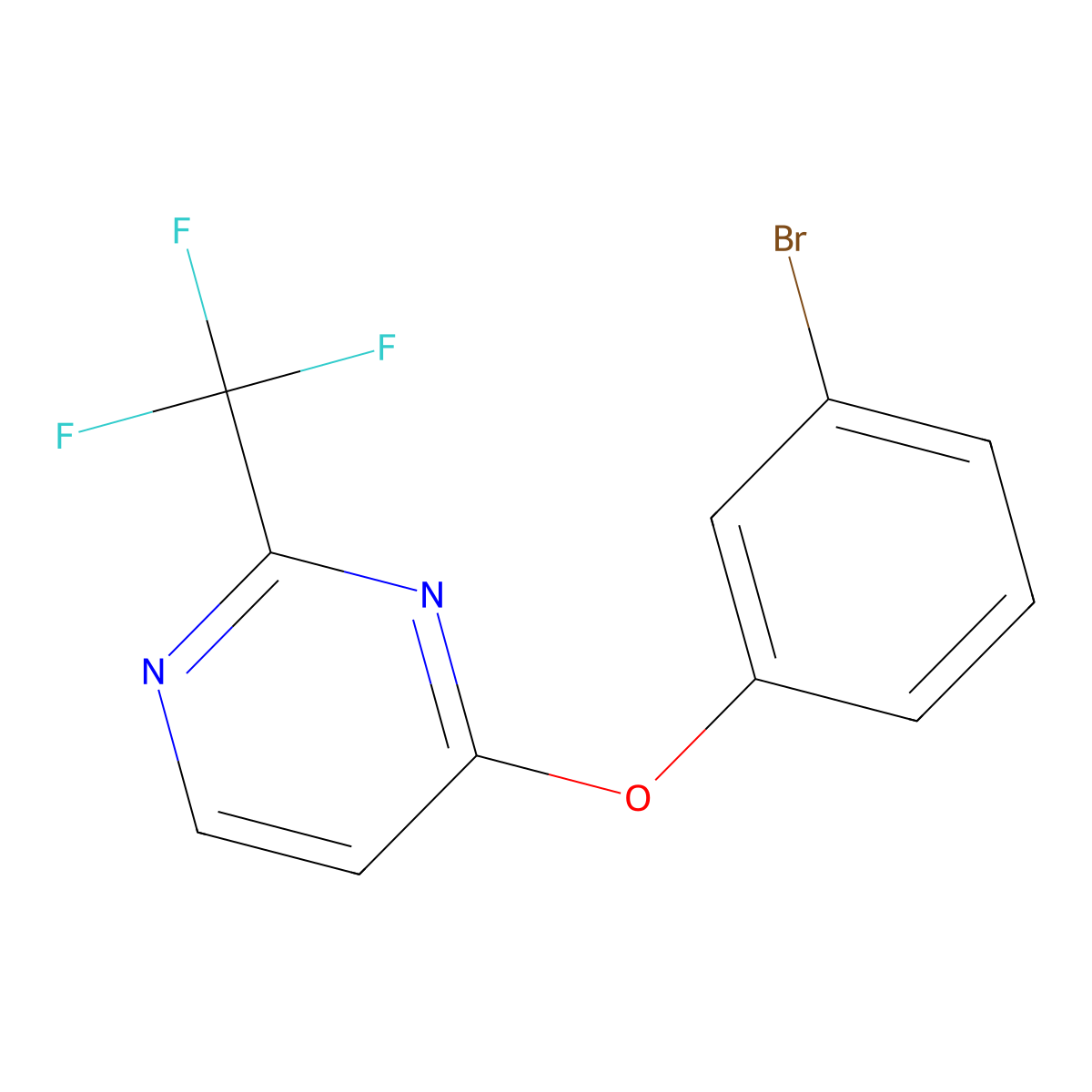 4-(3-Bromophenoxy)-2-(trifluoromethyl)pyrimidine molecular structure, CAS 1086376-05-7
