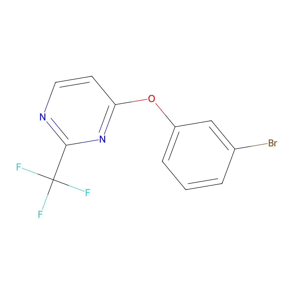 4-(3-Bromophenoxy)-2-(trifluoromethyl)pyrimidine molecular structure, CAS 1086376-05-7