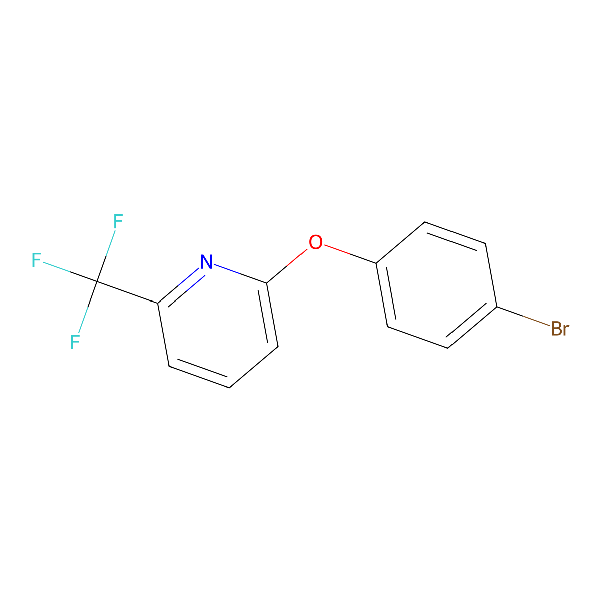 2-(4-Bromophenoxy)-6-(trifluoromethyl)pyridine molecular structure, CAS 1086376-15-9