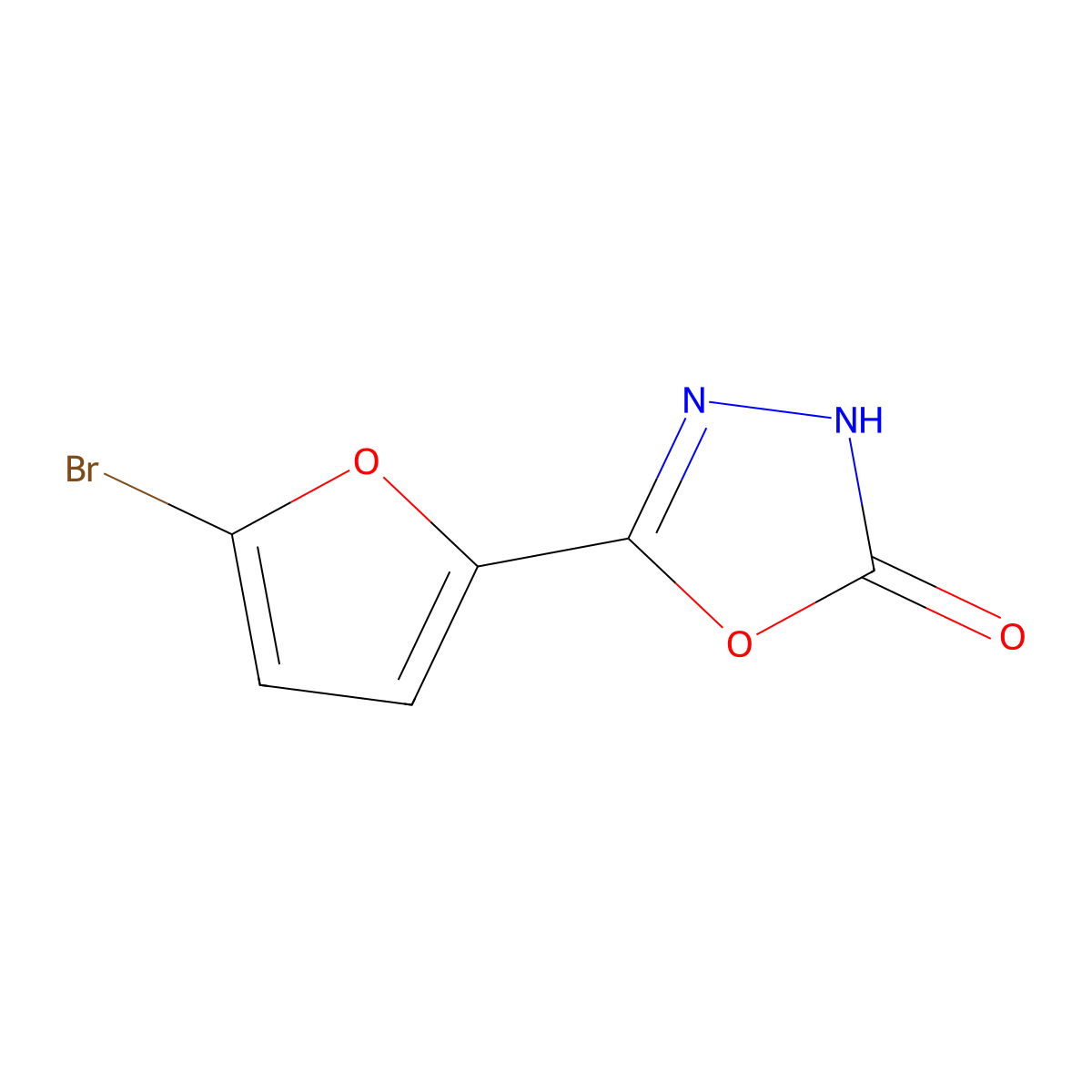 5-(5-Bromo-2-furyl)-1,3,4-oxadiazol-2(3H)-one molecular structure, CAS 1086376-39-7