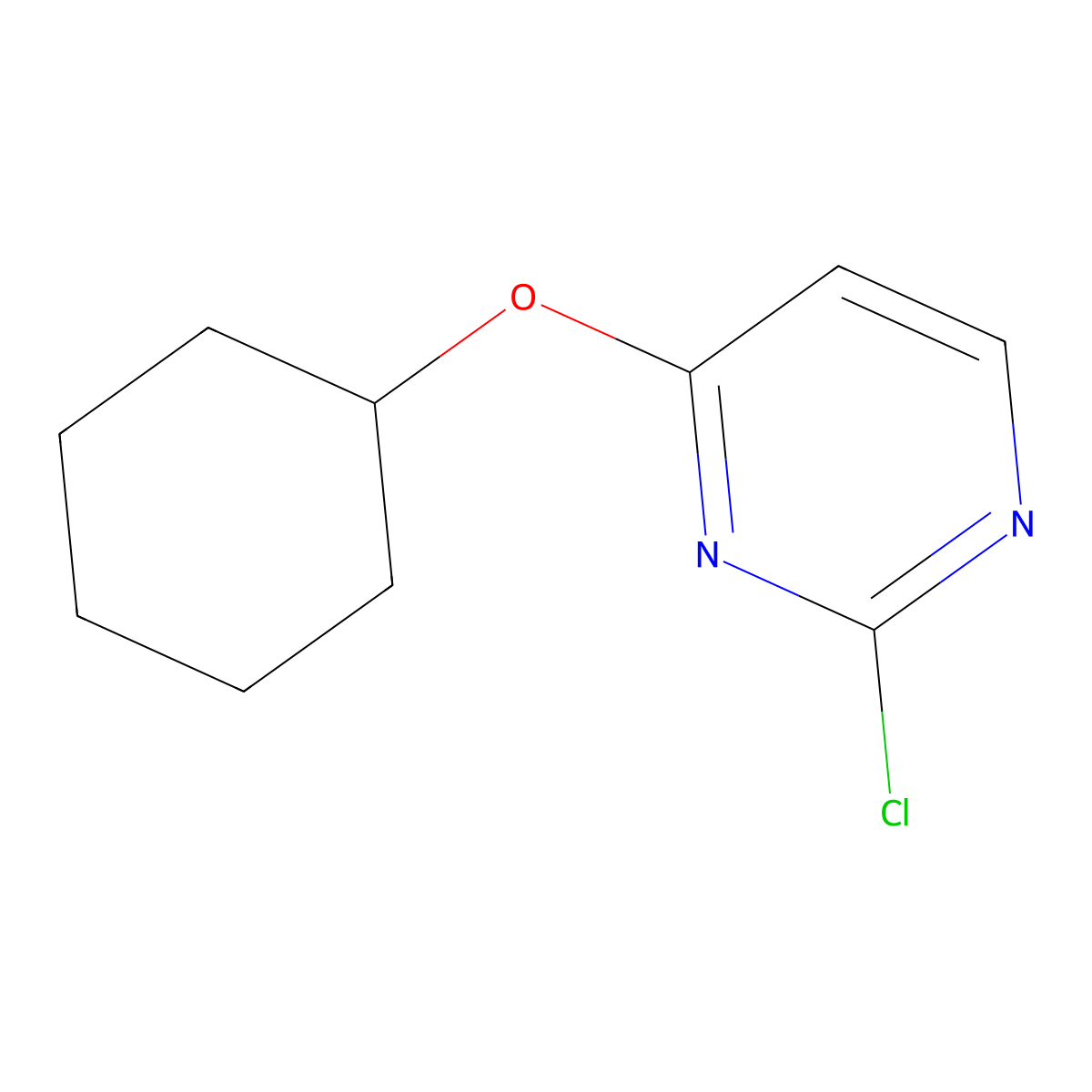 2-Chloro-4-(cyclohexyloxy)pyrimidine molecular structure, CAS 1086376-48-8