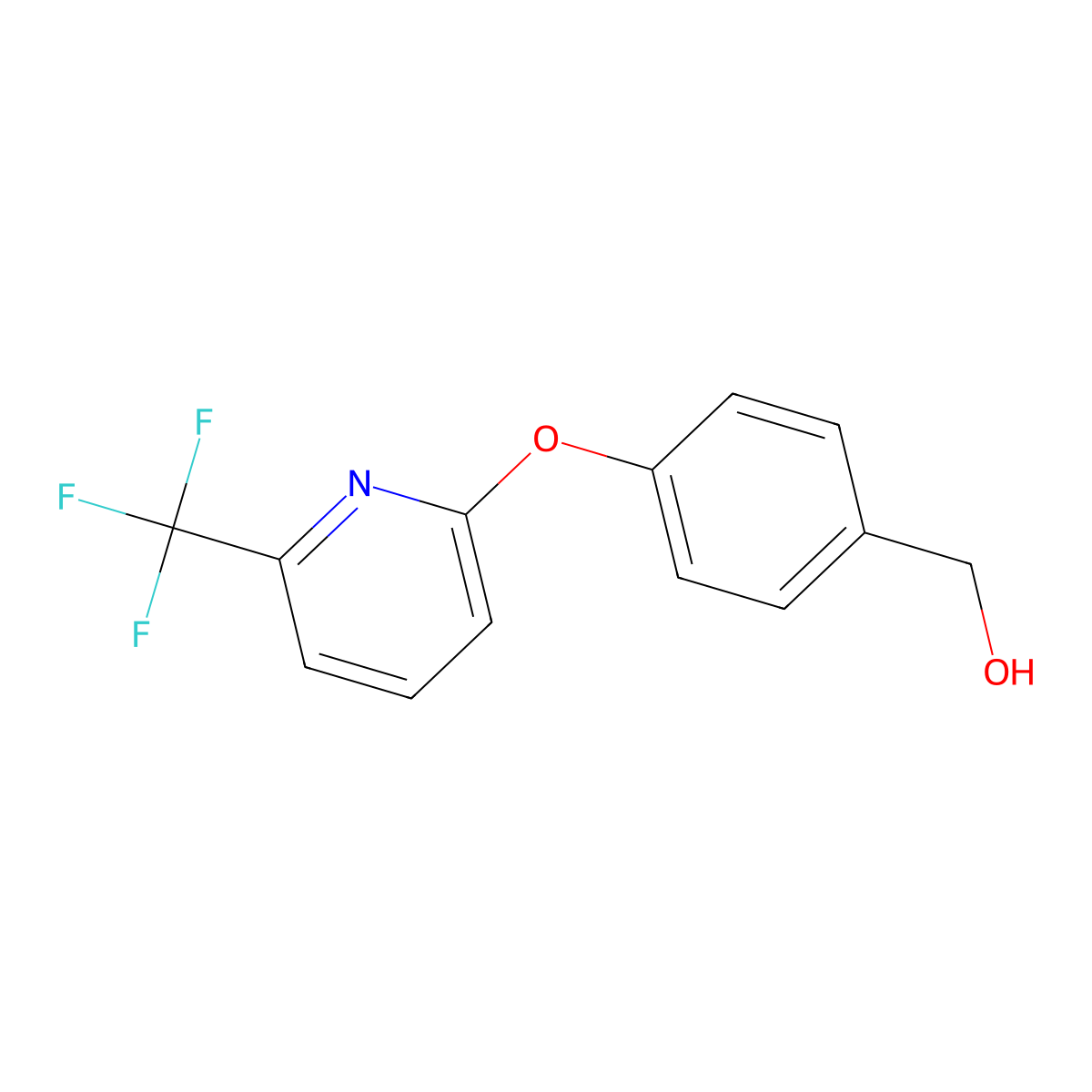 (4-{[6-(Trifluoromethyl)pyridin-2-yl]oxy}phenyl)methanol molecular structure, CAS 1086376-61-5