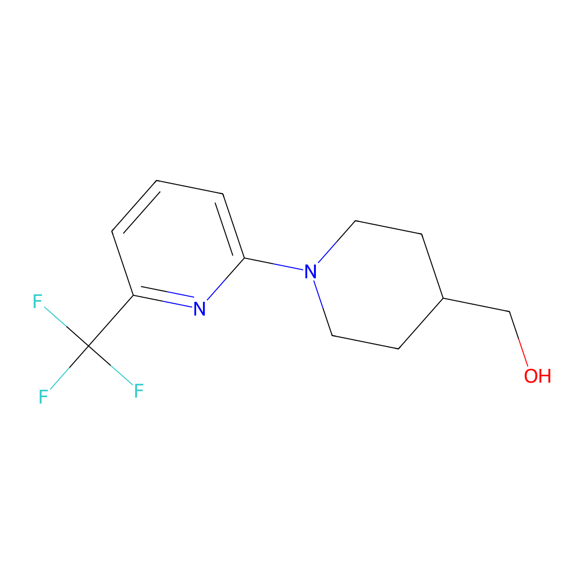 {1-[6-(Trifluoromethyl)pyridin-2-yl]piperidin-4-yl}methanol molecular structure, CAS 1086376-64-8