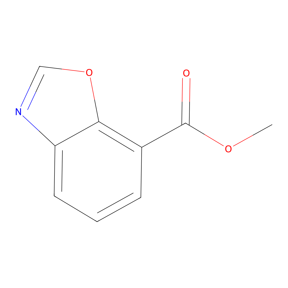 Methyl benzo[d]oxazole-7-carboxylate molecular structure, CAS 1086378-35-9