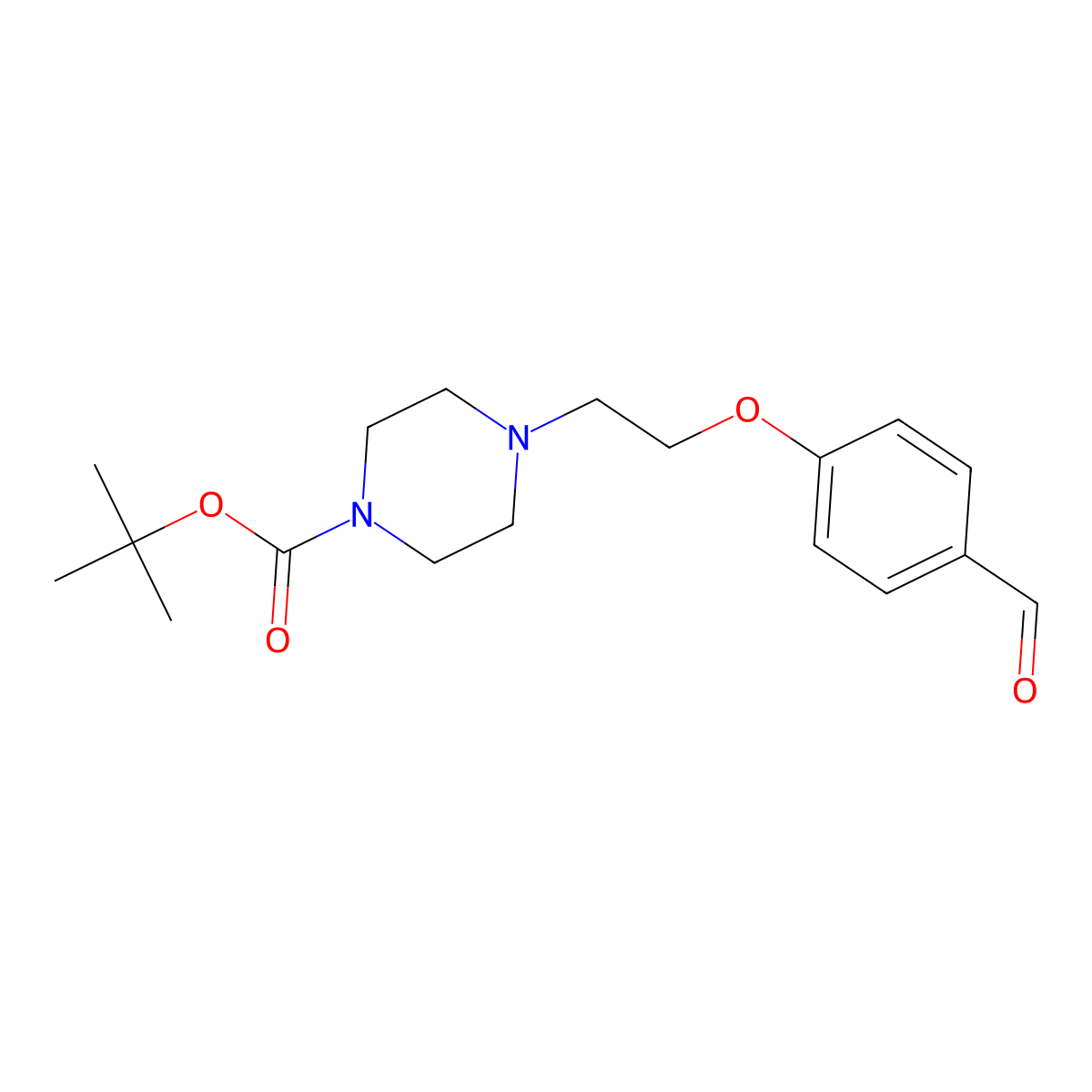 tert-Butyl 4-[2-(4-Formylphenoxy)ethyl]piperazine-1-carboxylate molecular structure, CAS 1086378-39-3