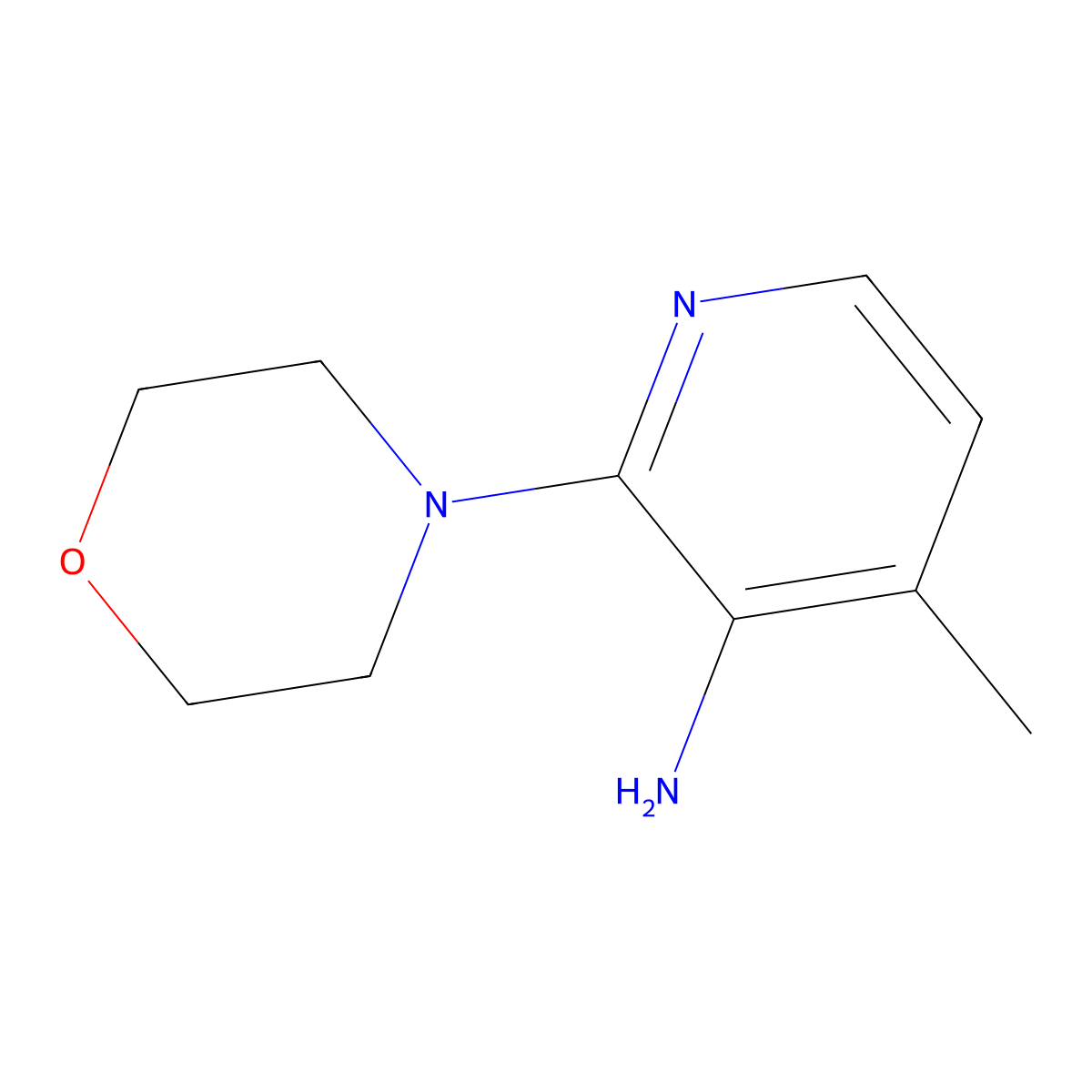 4-Methyl-2-morpholin-4-ylpyridin-3-amine molecular structure, CAS 1086378-55-3