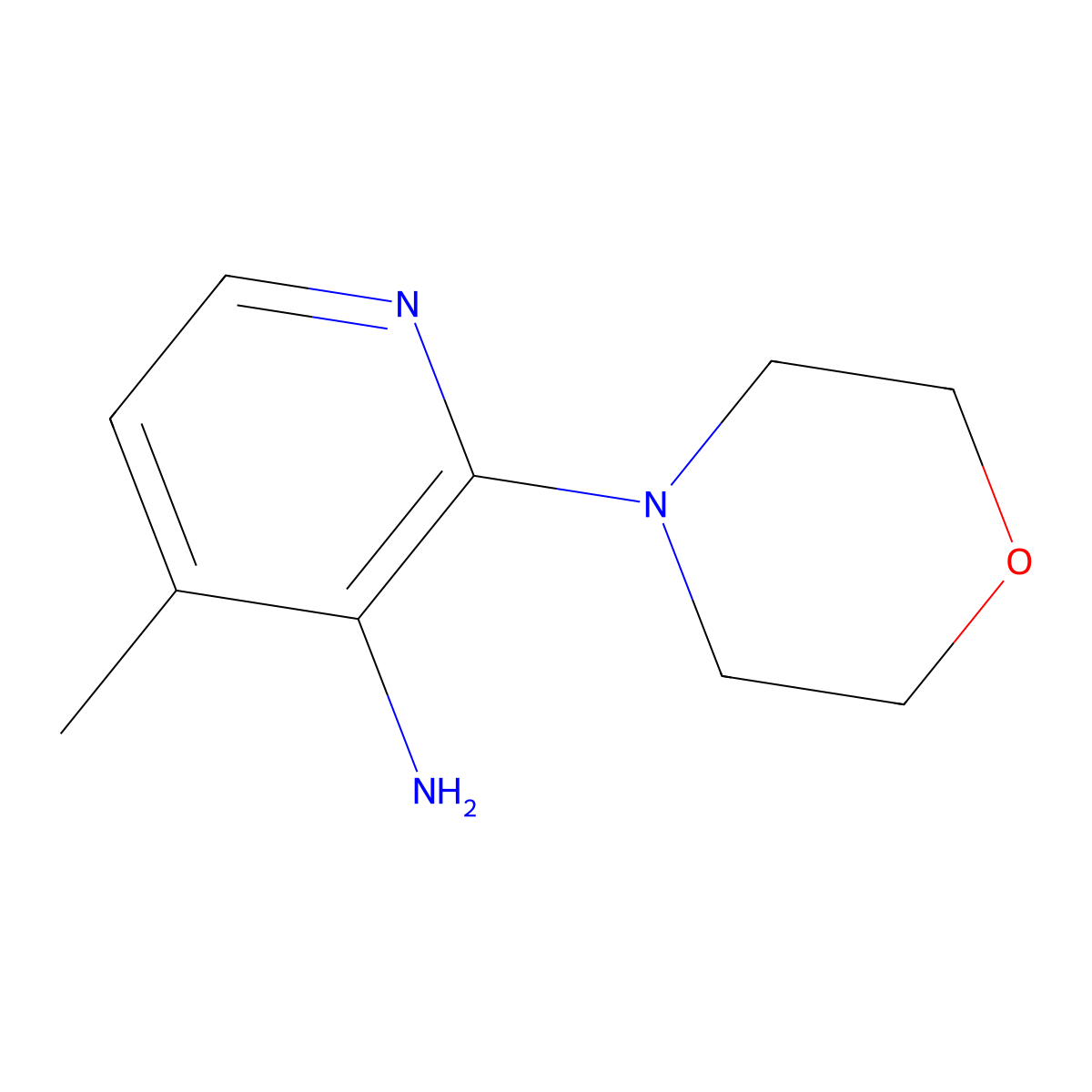 4-Methyl-2-morpholin-4-ylpyridin-3-amine molecular structure, CAS 1086378-55-3