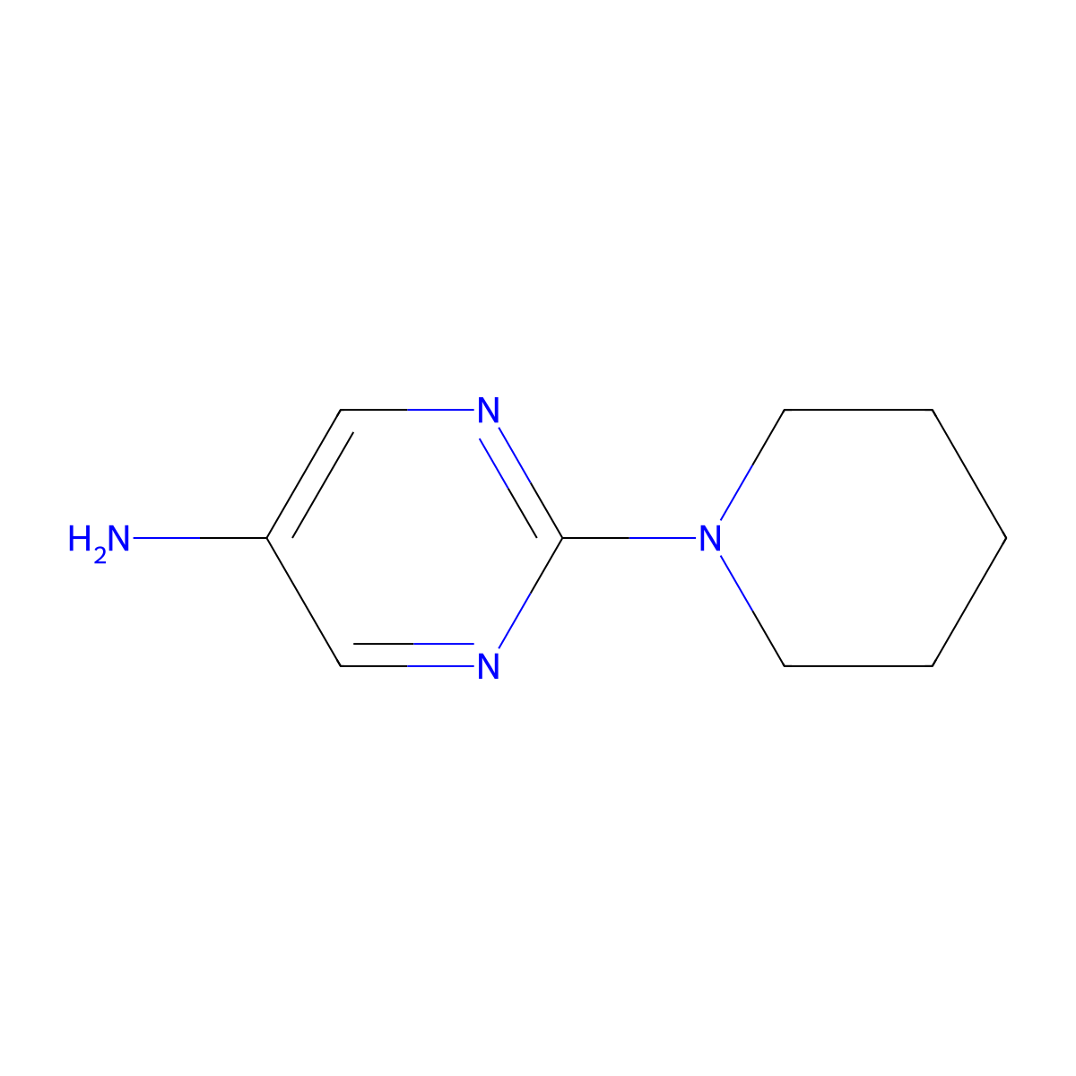 2-(Piperidin-1-yl)pyrimidin-5-amine molecular structure, CAS 1086378-61-1