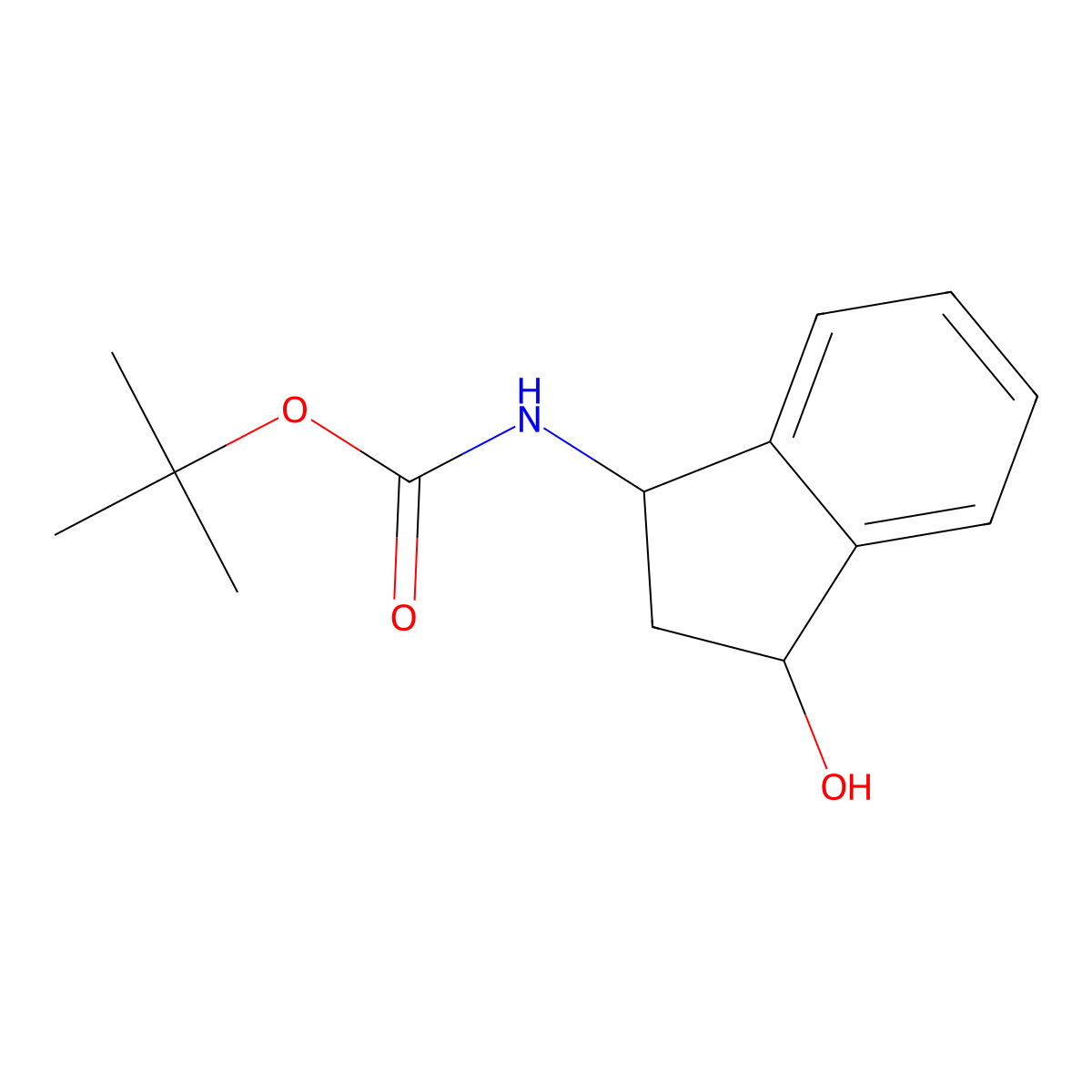 tert-Butyl (3-hydroxy-2,3-dihydro-1H-inden-1-yl)carbamate molecular structure, CAS 1086378-71-3