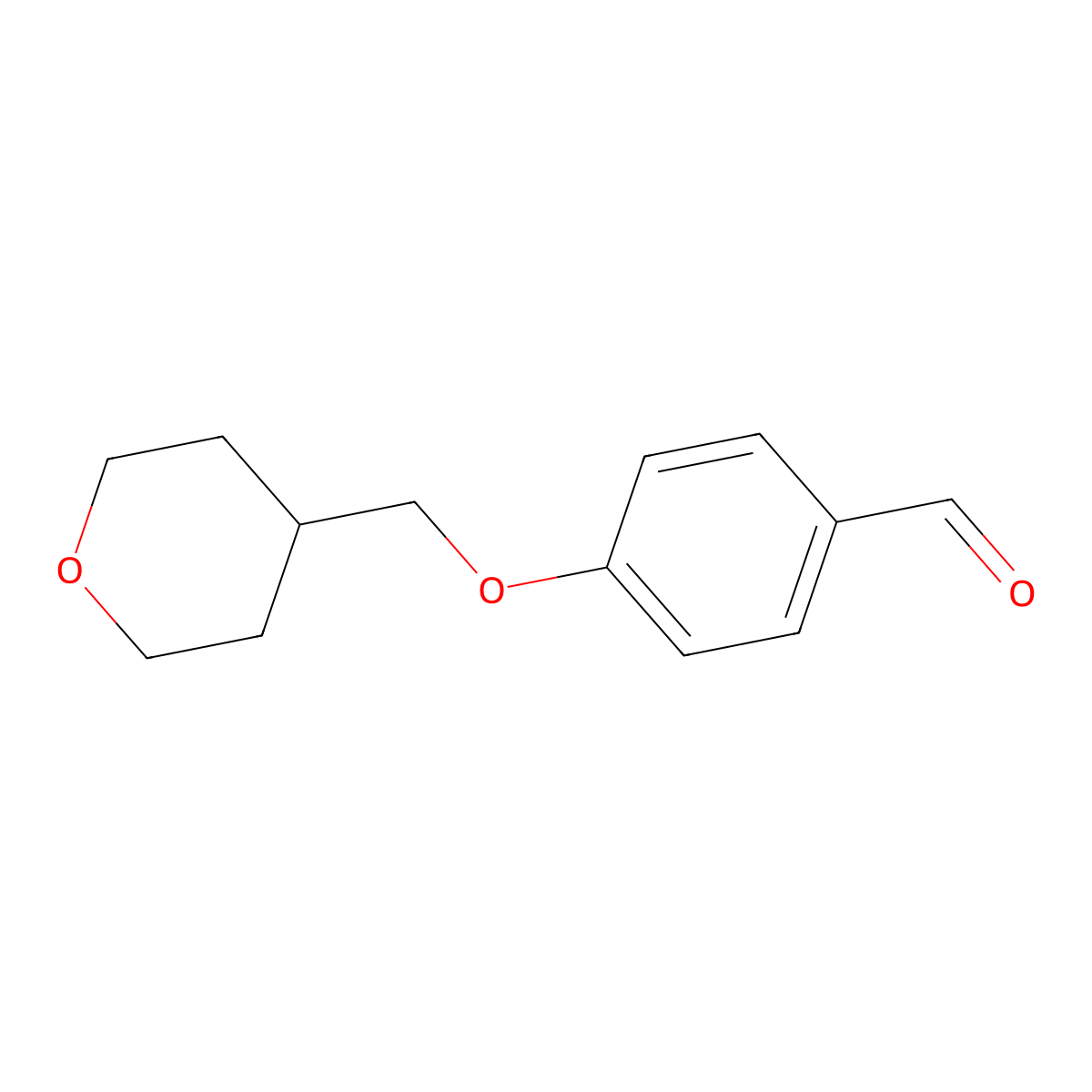 4-(Tetrahydro-2H-pyran-4-ylmethoxy)benzaldehyde molecular structure, CAS 1086378-74-6