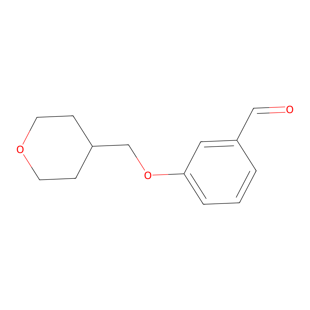 3-((Tetrahydro-2H-pyran-4-yl)methoxy)benzaldehyde molecular structure, CAS 1086378-78-0