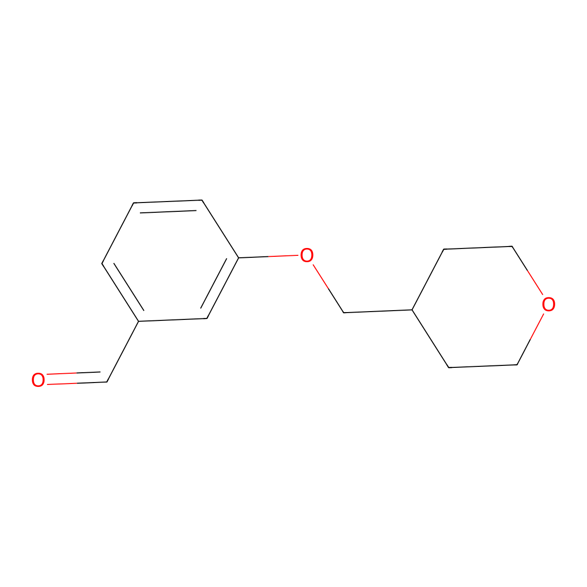 3-((Tetrahydro-2H-pyran-4-yl)methoxy)benzaldehyde molecular structure, CAS 1086378-78-0