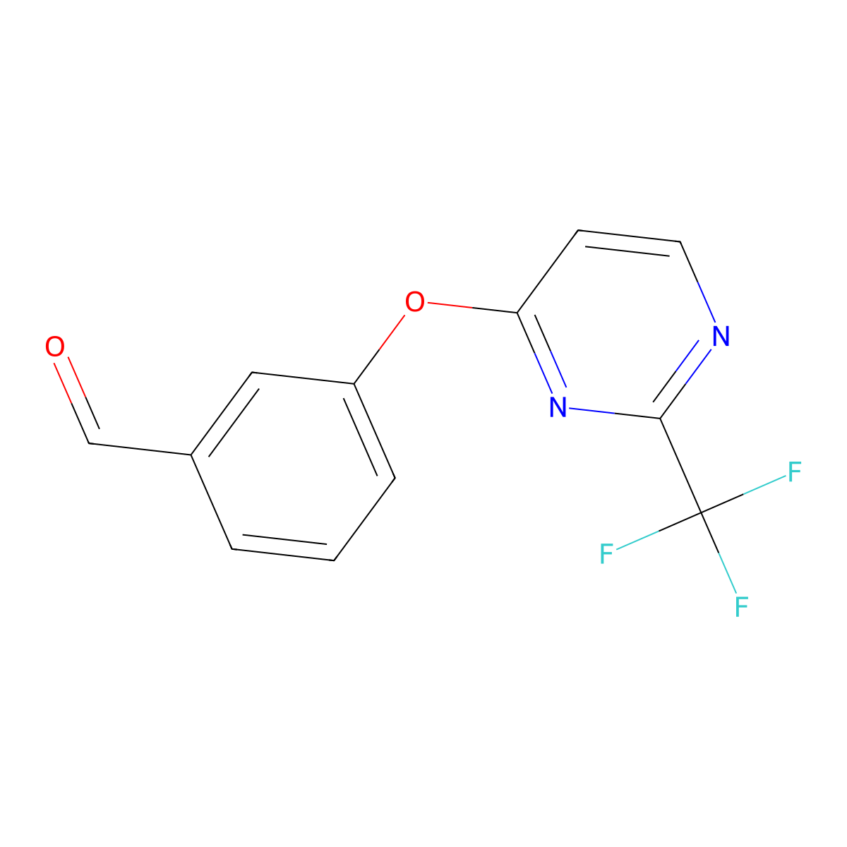 3-{[2-(Trifluoromethyl)pyrimidin-4-yl]oxy}benzaldehyde molecular structure, CAS 1086379-00-1