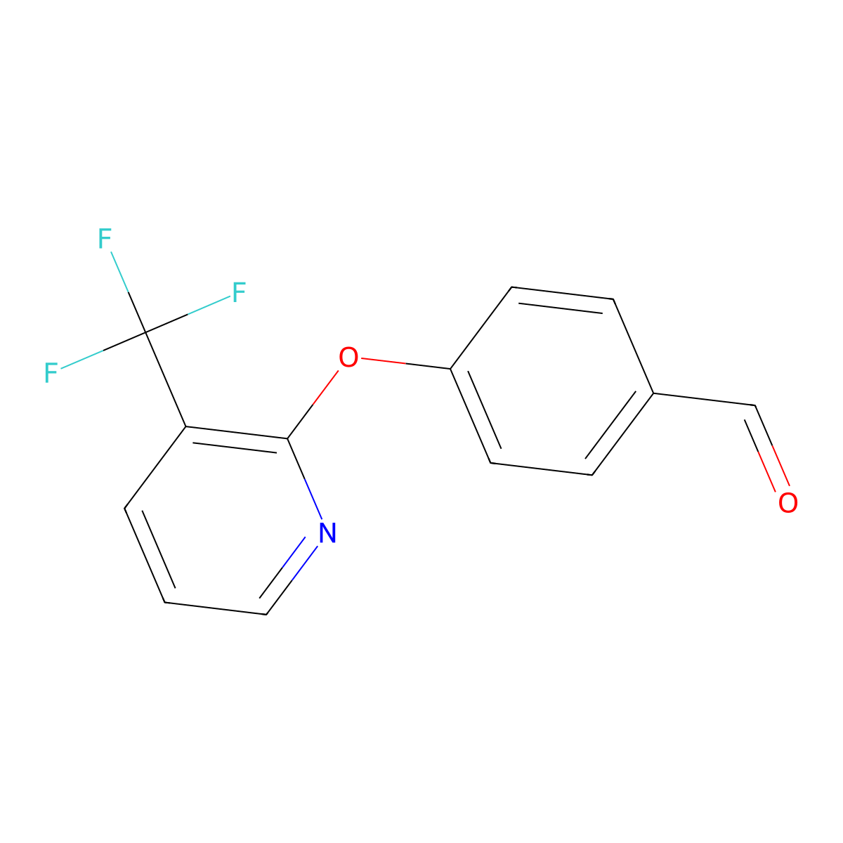 4-{[3-(Trifluoromethyl)pyridin-2-yl]oxy}benzaldehyde molecular structure, CAS 1086379-05-6