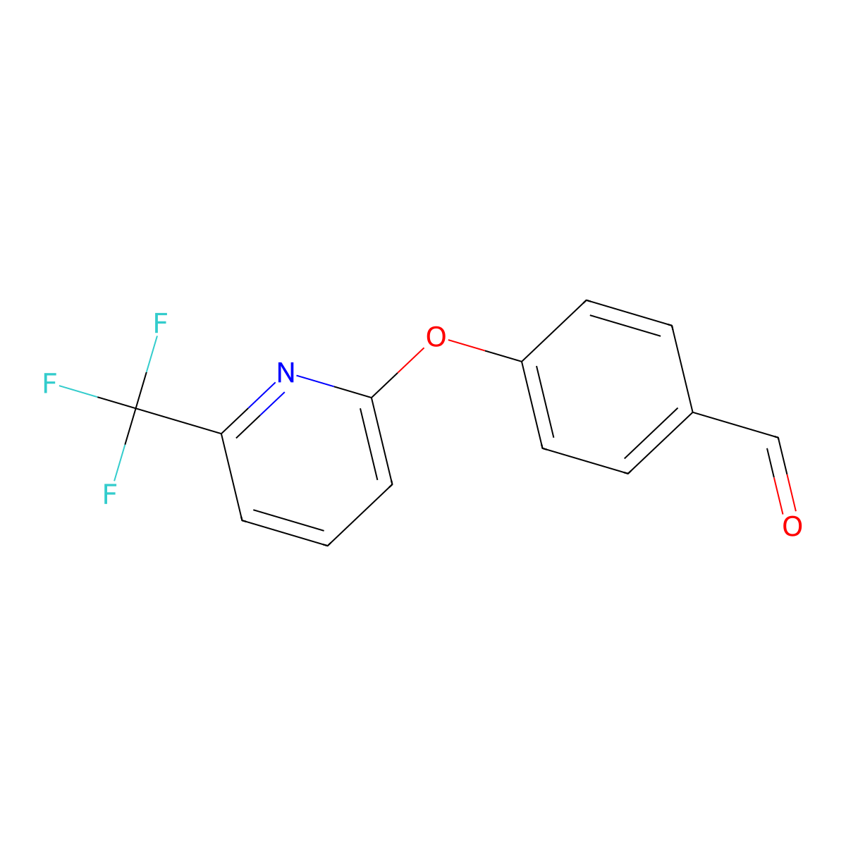 4-{[6-(Trifluoromethyl)pyridin-2-yl]oxy}benzaldehyde molecular structure, CAS 1086379-09-0