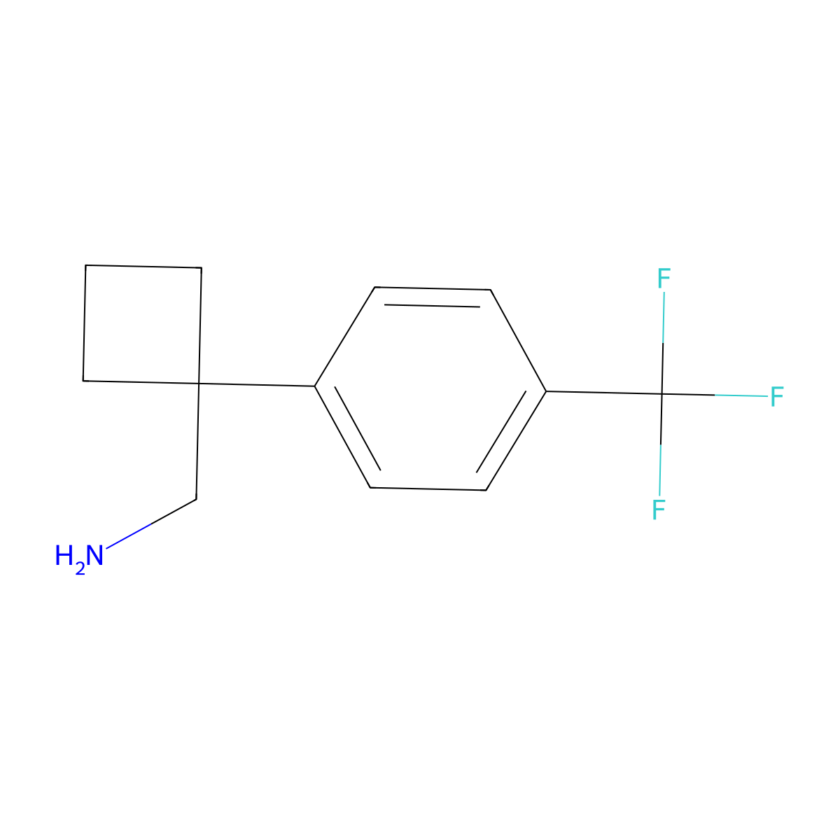 {1-[4-(Trifluoromethyl)phenyl]cyclobutyl}methylamine molecular structure, CAS 1086379-25-0
