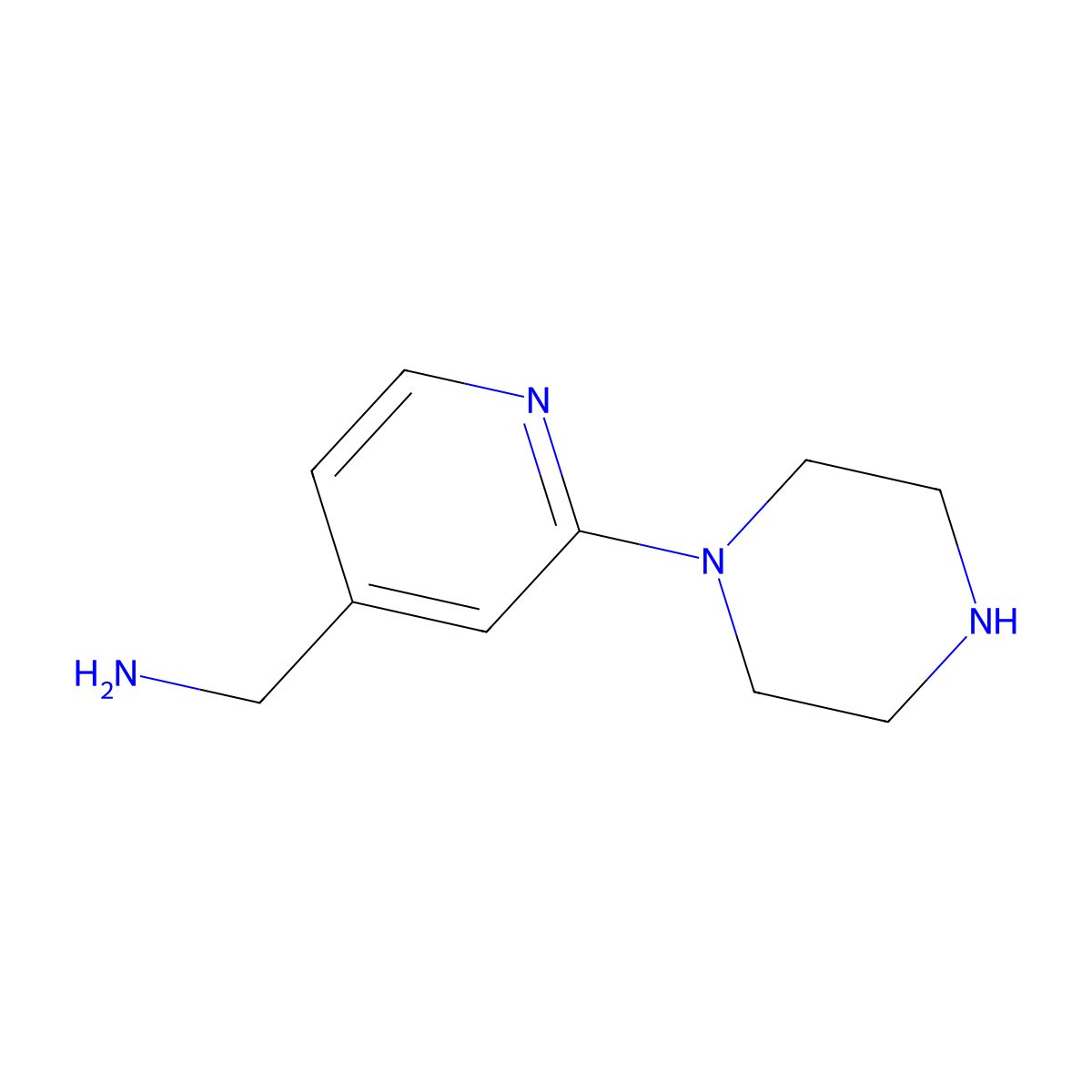 (2-Piperazin-1-ylpyridin-4-yl)methylamine molecular structure, CAS 1086379-30-7