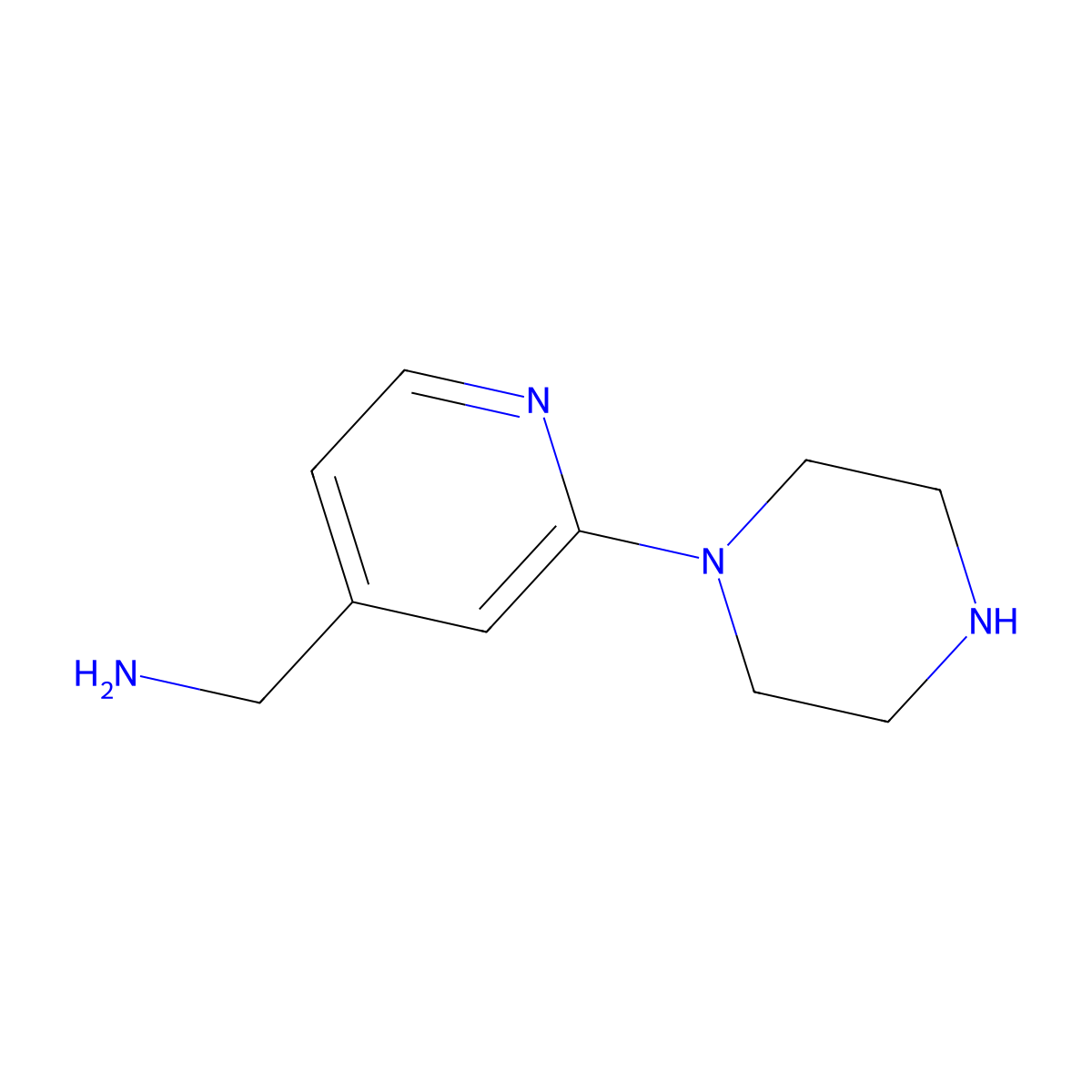 (2-Piperazin-1-ylpyridin-4-yl)methylamine molecular structure, CAS 1086379-30-7