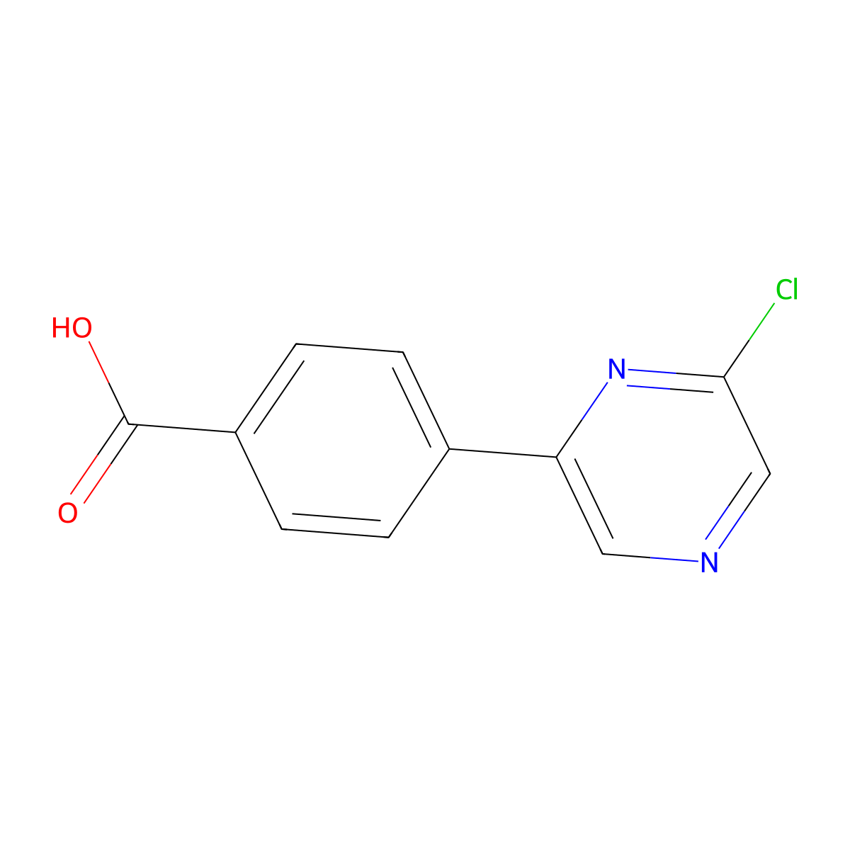 4-(6-Chloropyrazin-2-yl)benzoic acid molecular structure, CAS 1086379-53-4