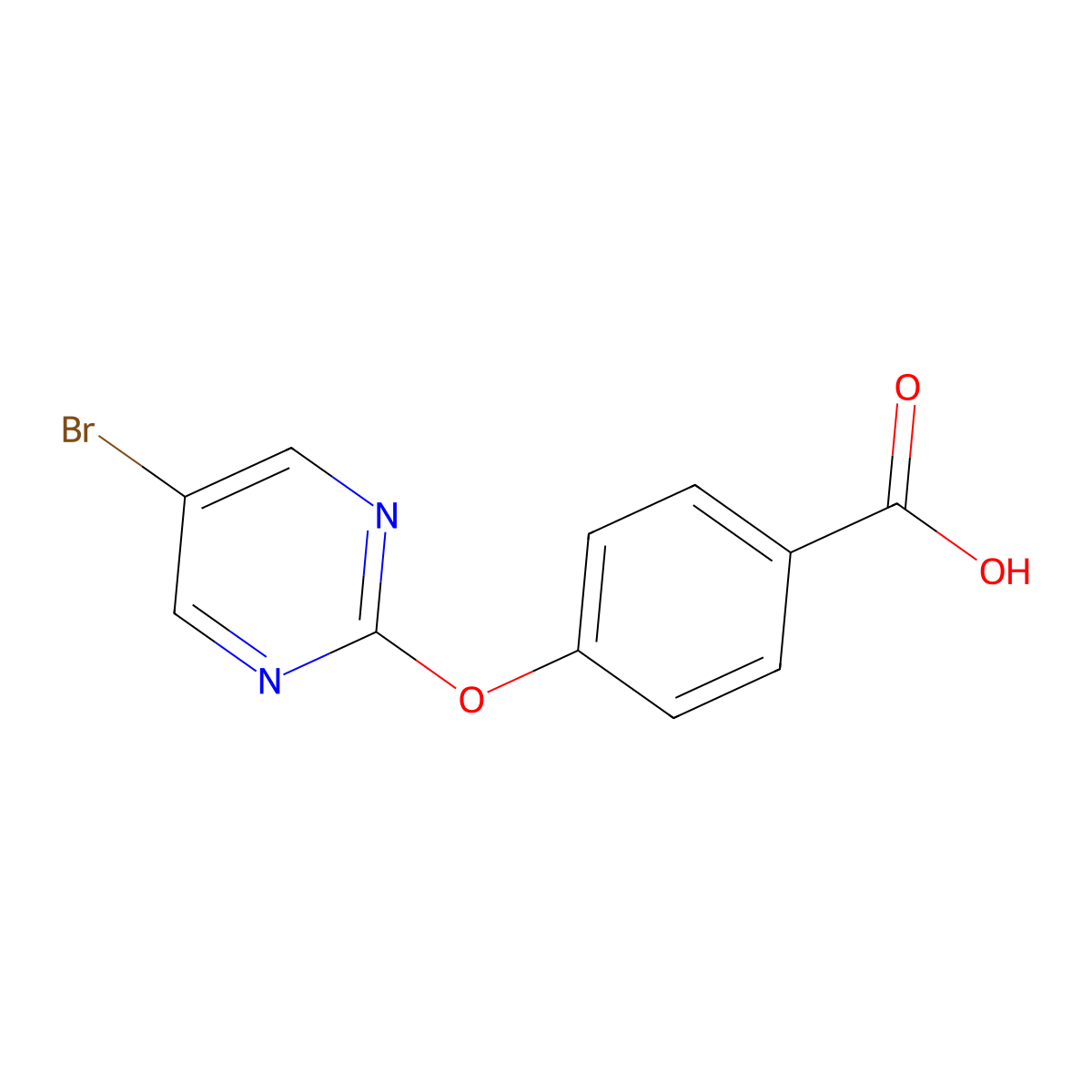 4-(5-Bromopyrimidin-2-yloxy)benzoic acid molecular structure, CAS 1086379-56-7