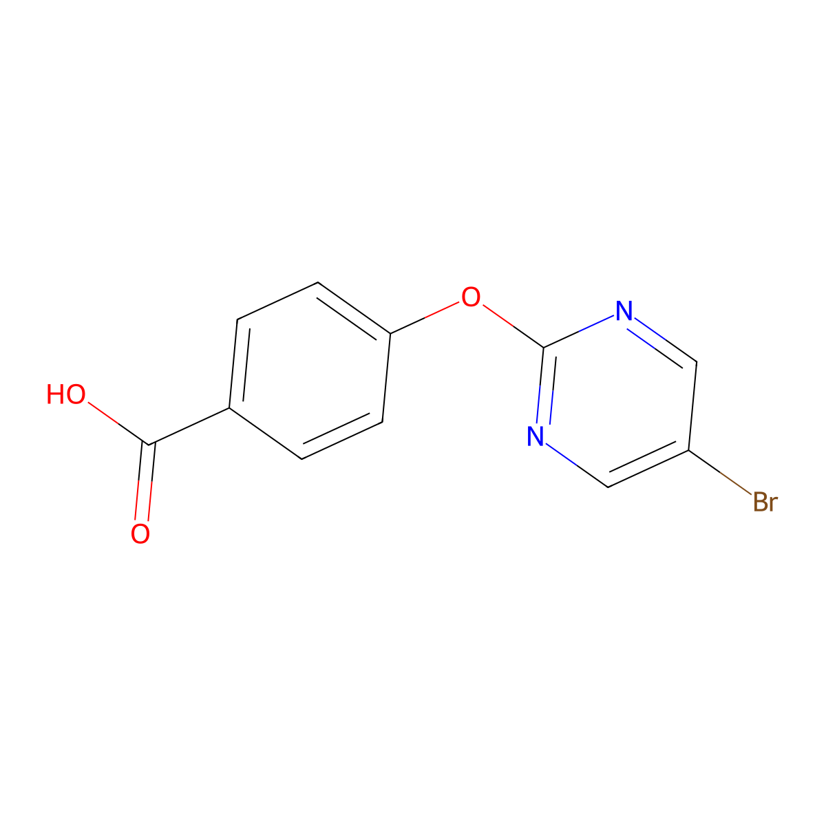 4-(5-Bromopyrimidin-2-yloxy)benzoic acid molecular structure, CAS 1086379-56-7