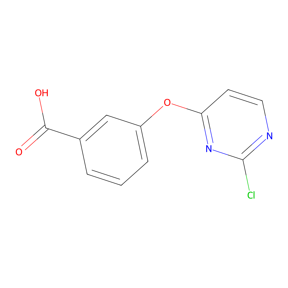 3-((2-Chloropyrimidin-4-yl)oxy)benzoic acid molecular structure, CAS 1086379-66-9