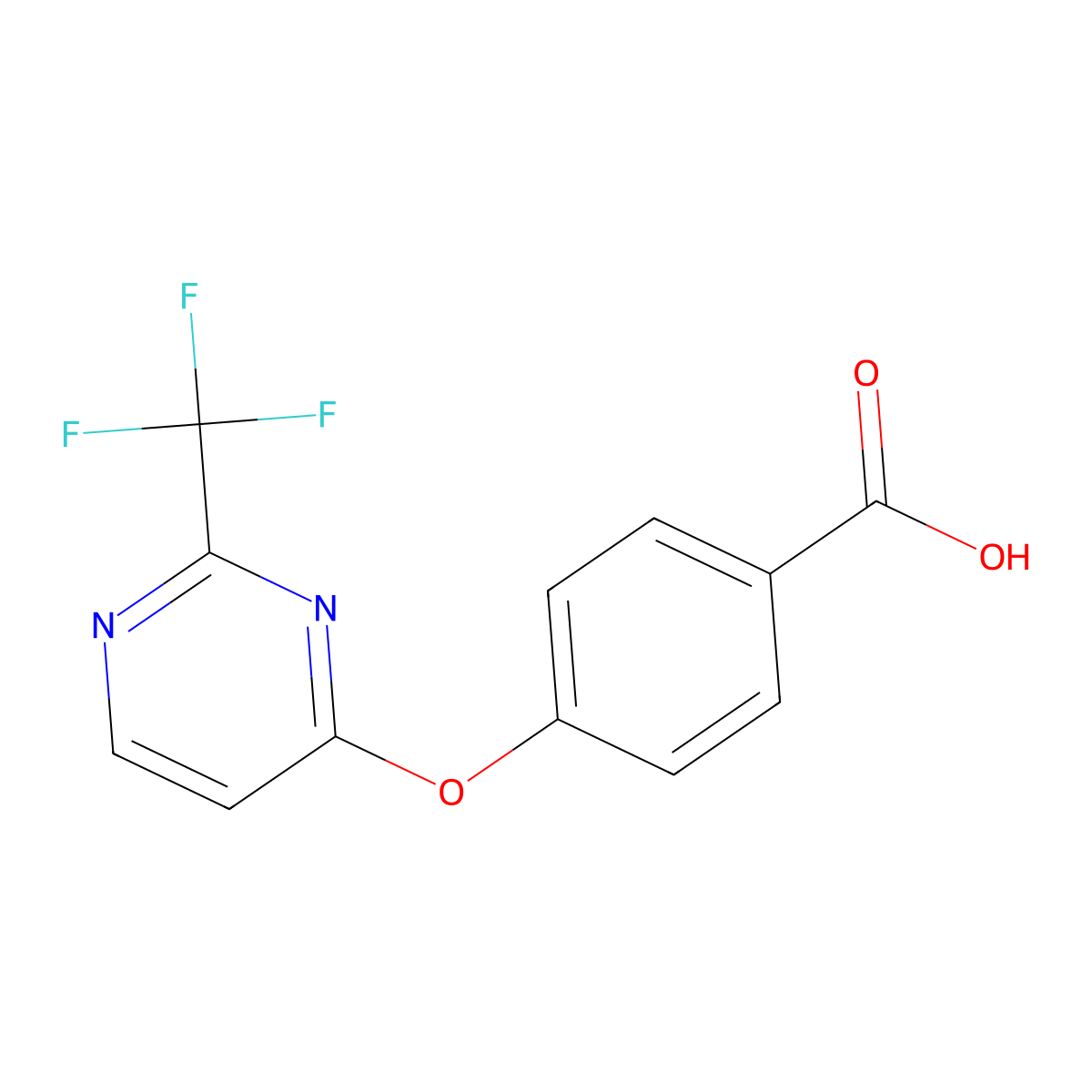 4-{[2-(Trifluoromethyl)pyrimidin-4-yl]oxy}benzoic acid molecular structure, CAS 1086379-69-2
