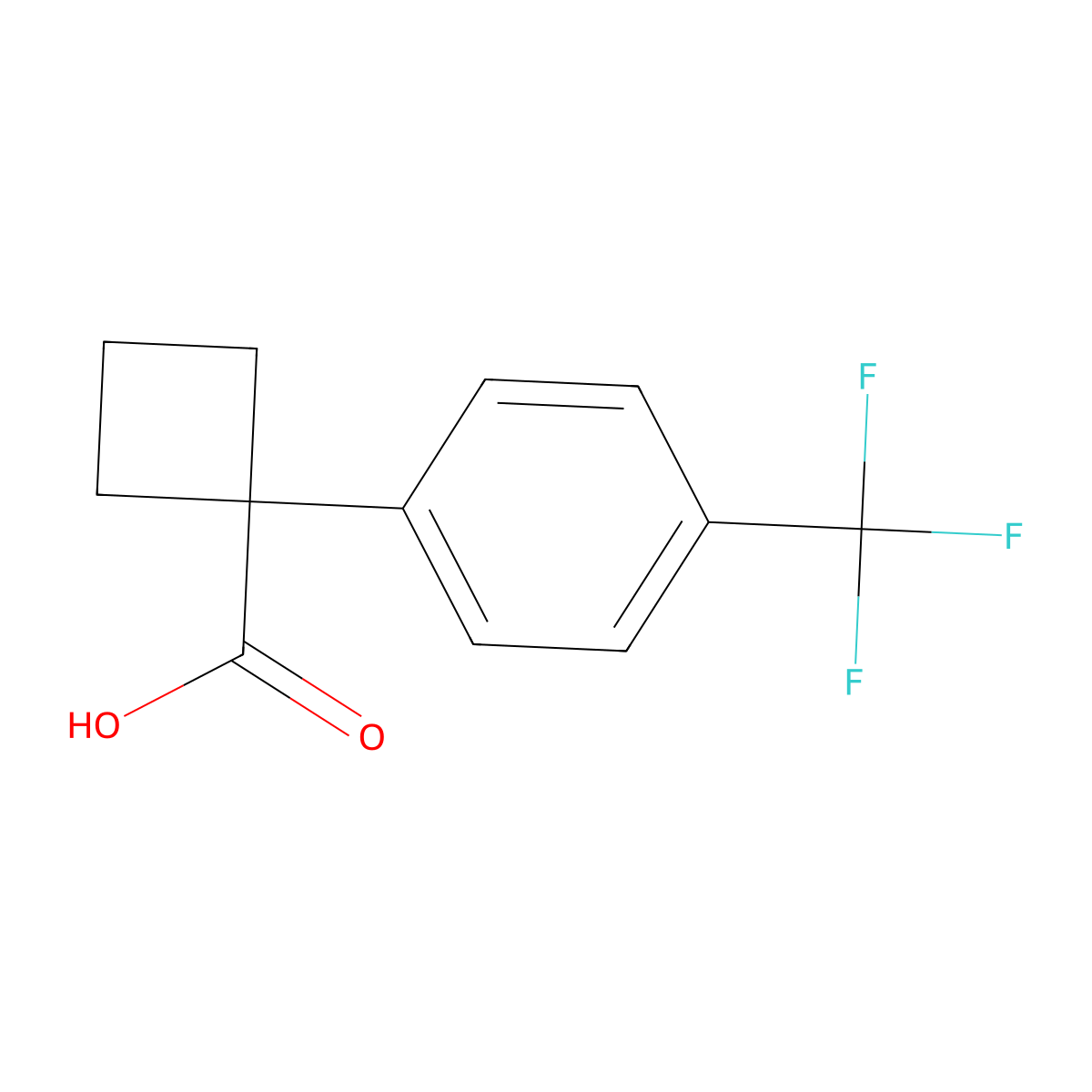 1-[4-(Trifluoromethyl)phenyl]cyclobutane-1-carboxylic acid molecular structure, CAS 1086379-78-3