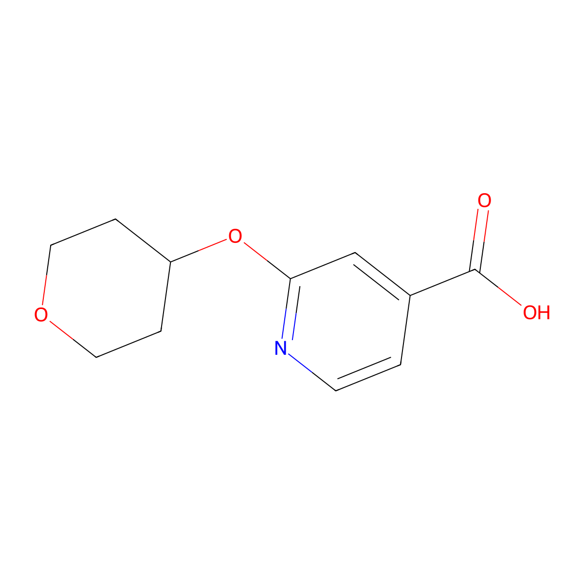 2-(Tetrahydro-2H-pyran-4-yloxy)isonicotinic acid molecular structure, CAS 1086379-86-3
