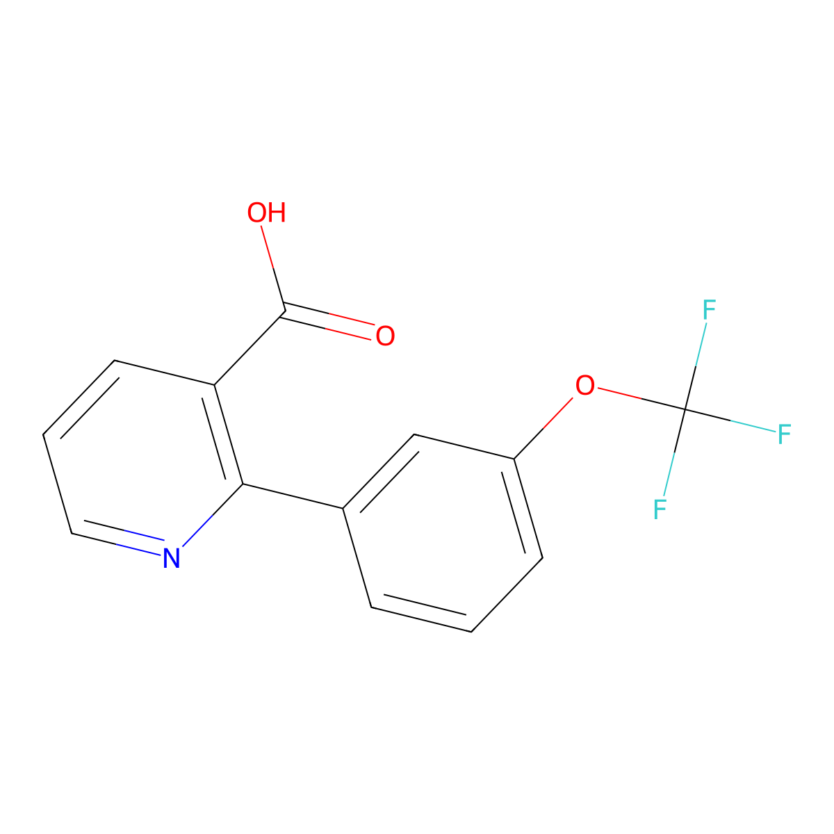 2-[3-(Trifluoromethoxy)phenyl]nicotinic acid molecular structure, CAS 1086380-02-0