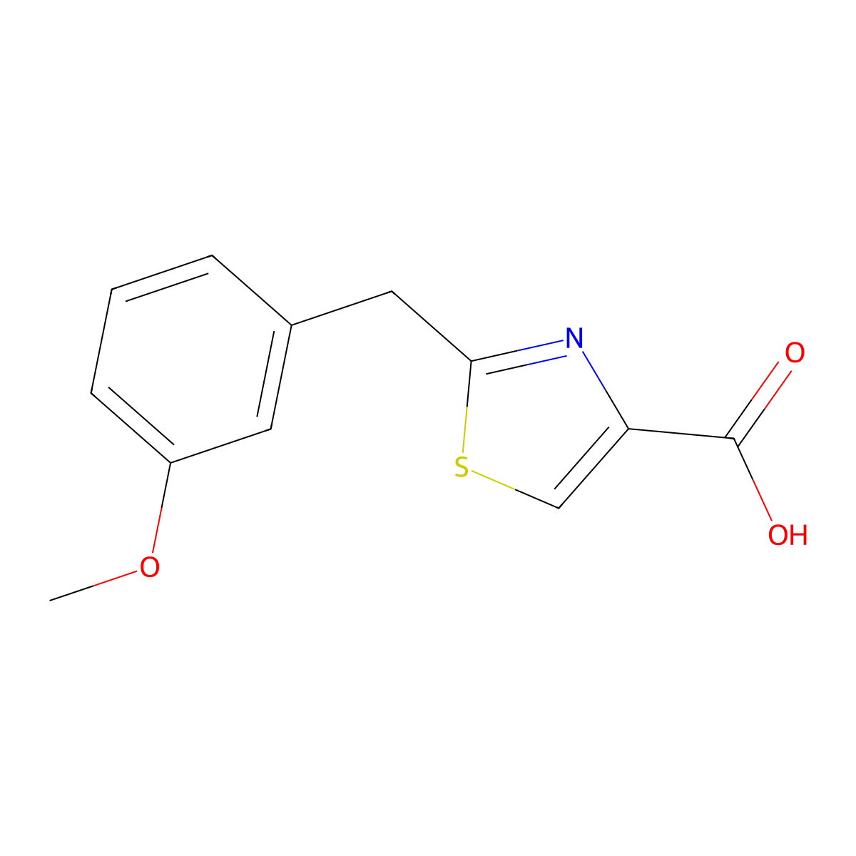 2-(3-Methoxybenzyl)-1,3-thiazole-4-carboxylic acid molecular structure, CAS 1086380-17-7