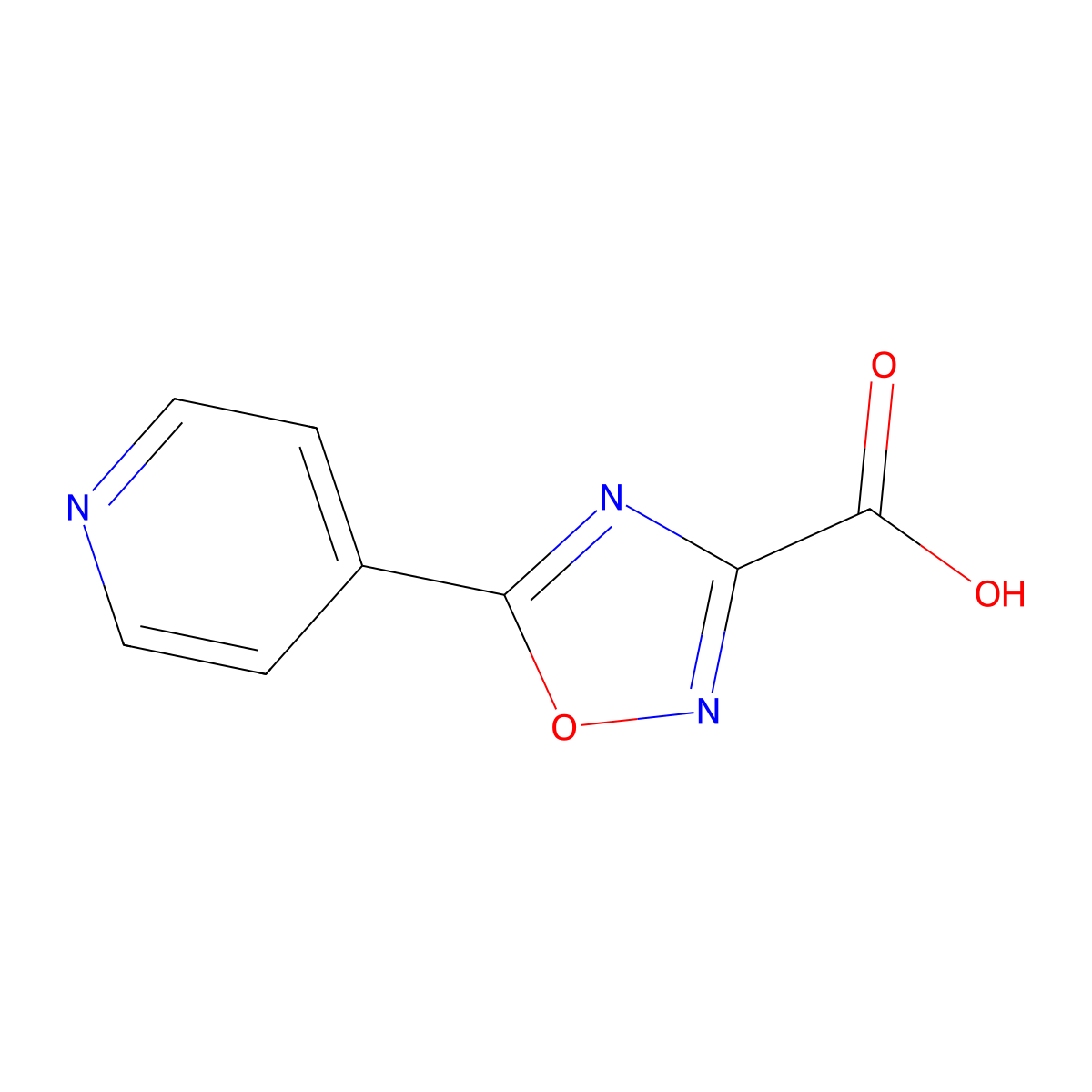 5-Pyridin-4-yl-1,2,4-oxadiazole-3-carboxylic acid molecular structure, CAS 1086380-39-3