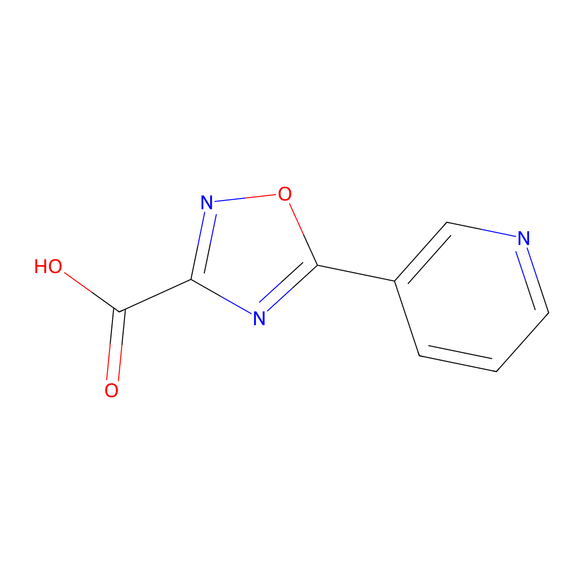 5-Pyridin-3-yl-1,2,4-oxadiazole-3-carboxylic acid molecular structure, CAS 1086380-42-8