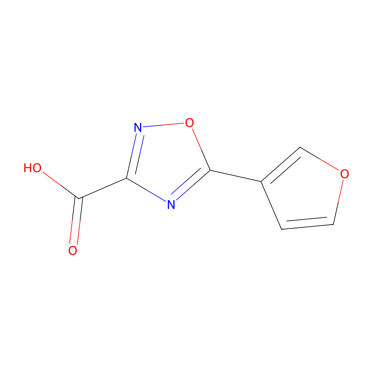 5-(3-Furyl)-1,2,4-oxadiazole-3-carboxylic acid molecular structure, CAS 1086380-44-0