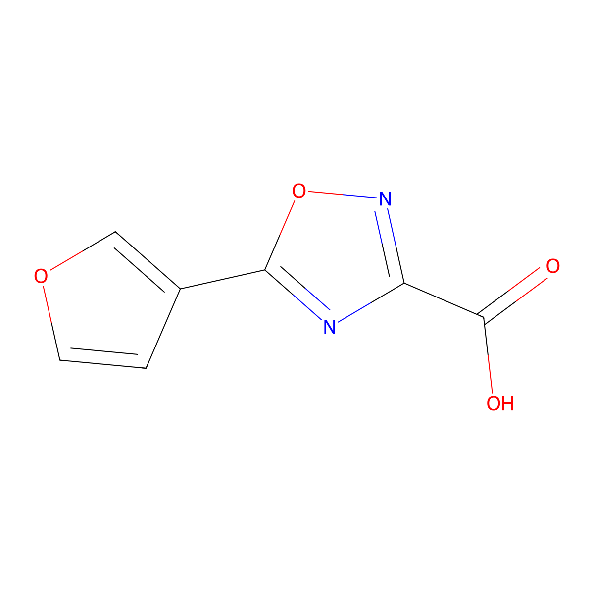 5-(3-Furyl)-1,2,4-oxadiazole-3-carboxylic acid molecular structure, CAS 1086380-44-0