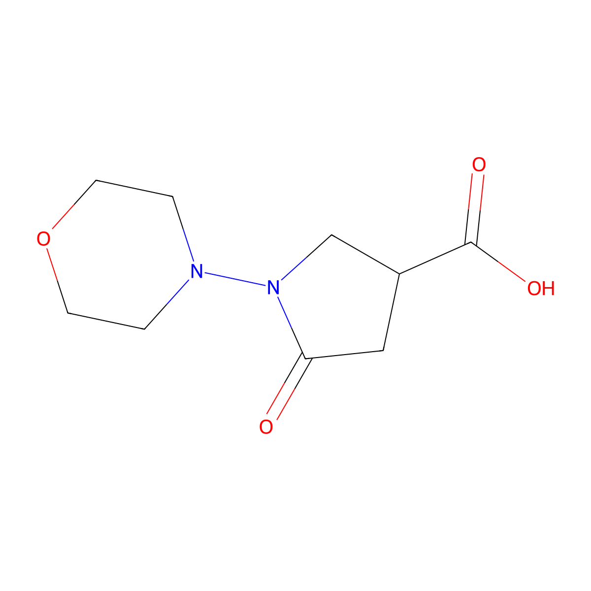 1-Morpholino-5-oxopyrrolidine-3-carboxylic acid molecular structure, CAS 1086380-62-2