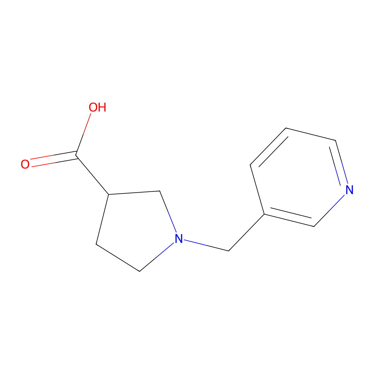 1-(Pyridin-3-ylmethyl)pyrrolidine-3-carboxylic acid molecular structure, CAS 1086380-66-6