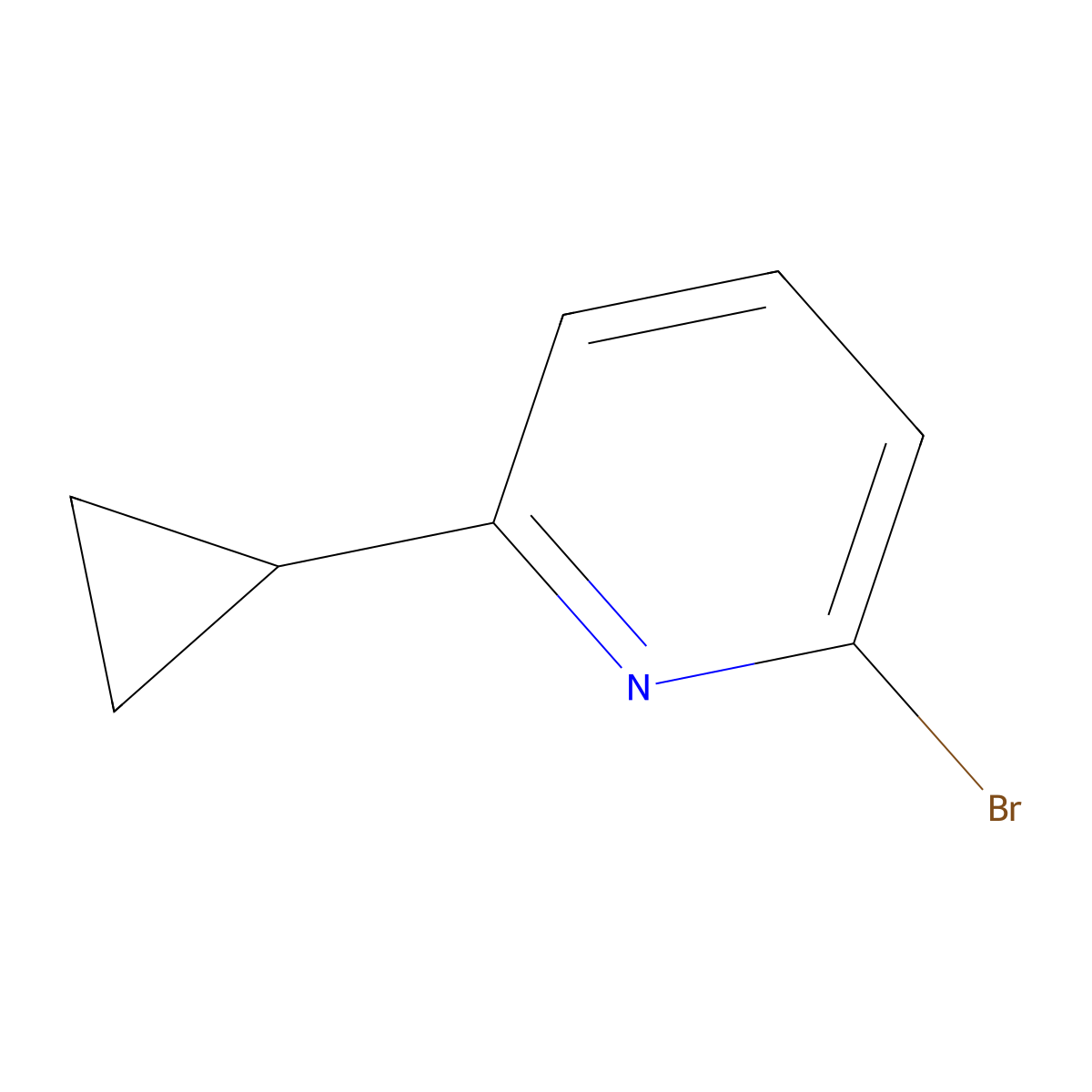 2-Bromo-6-cyclopropylpyridine molecular structure, CAS 1086381-26-1