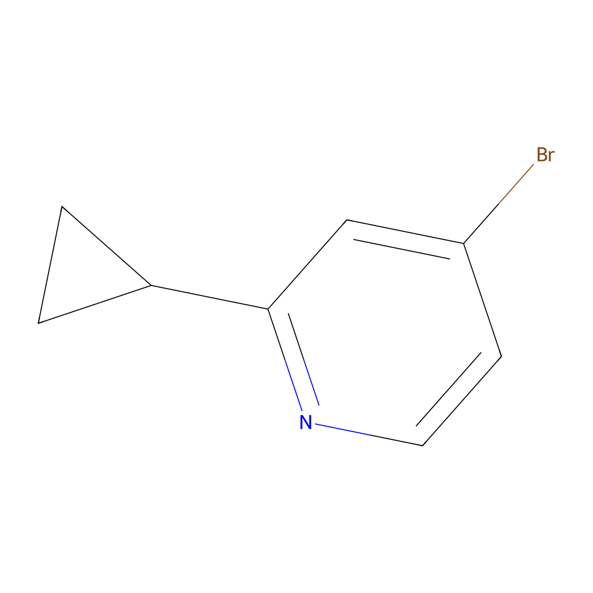 4-Bromo-2-cyclopropylpyridine molecular structure, CAS 1086381-28-3