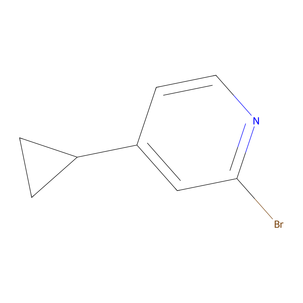 2-Bromo-4-cyclopropylpyridine molecular structure, CAS 1086381-39-6