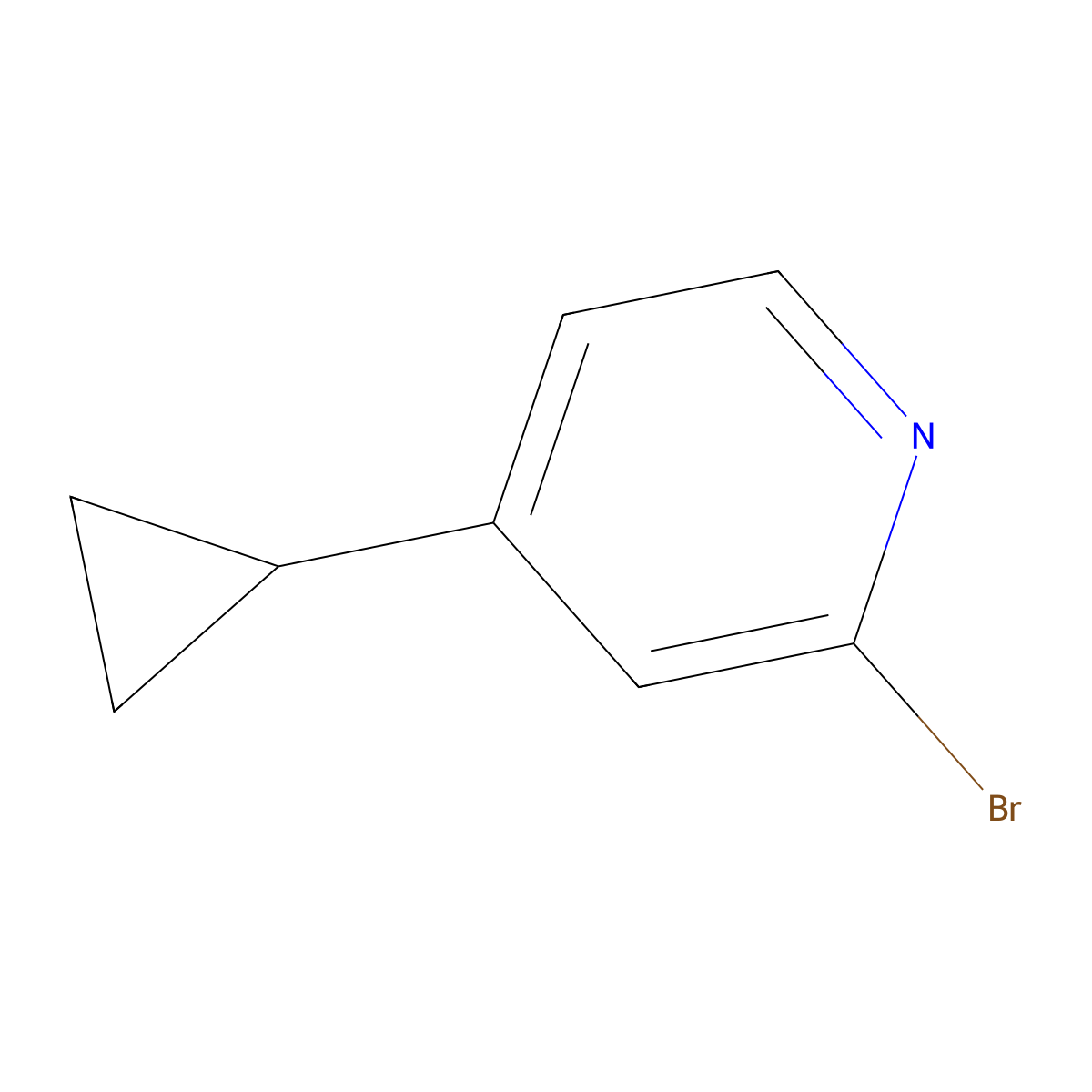 2-Bromo-4-cyclopropylpyridine molecular structure, CAS 1086381-39-6