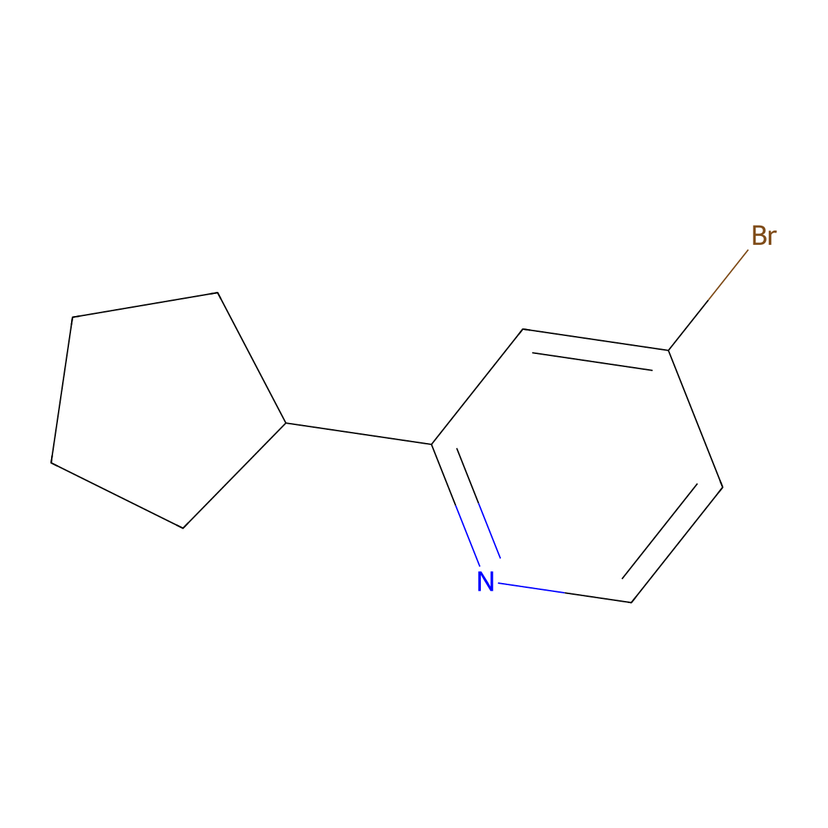 4-Bromo-2-cyclopentylpyridine molecular structure, CAS 1086381-41-0