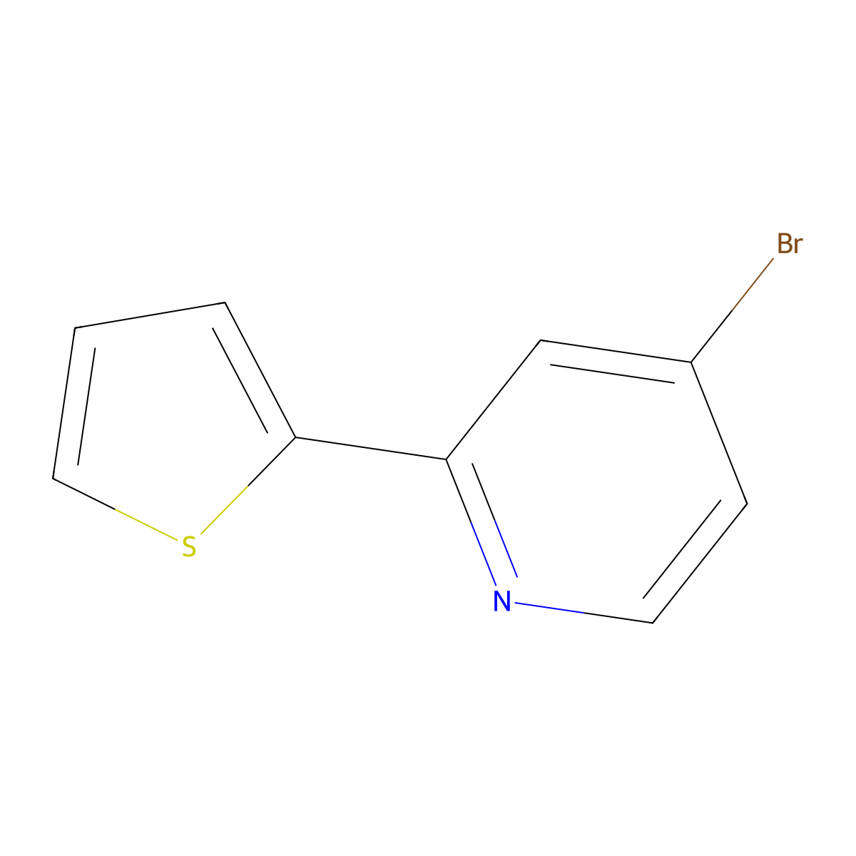 4-Bromo-2-(thienyl)pyridine molecular structure, CAS 1086381-45-4