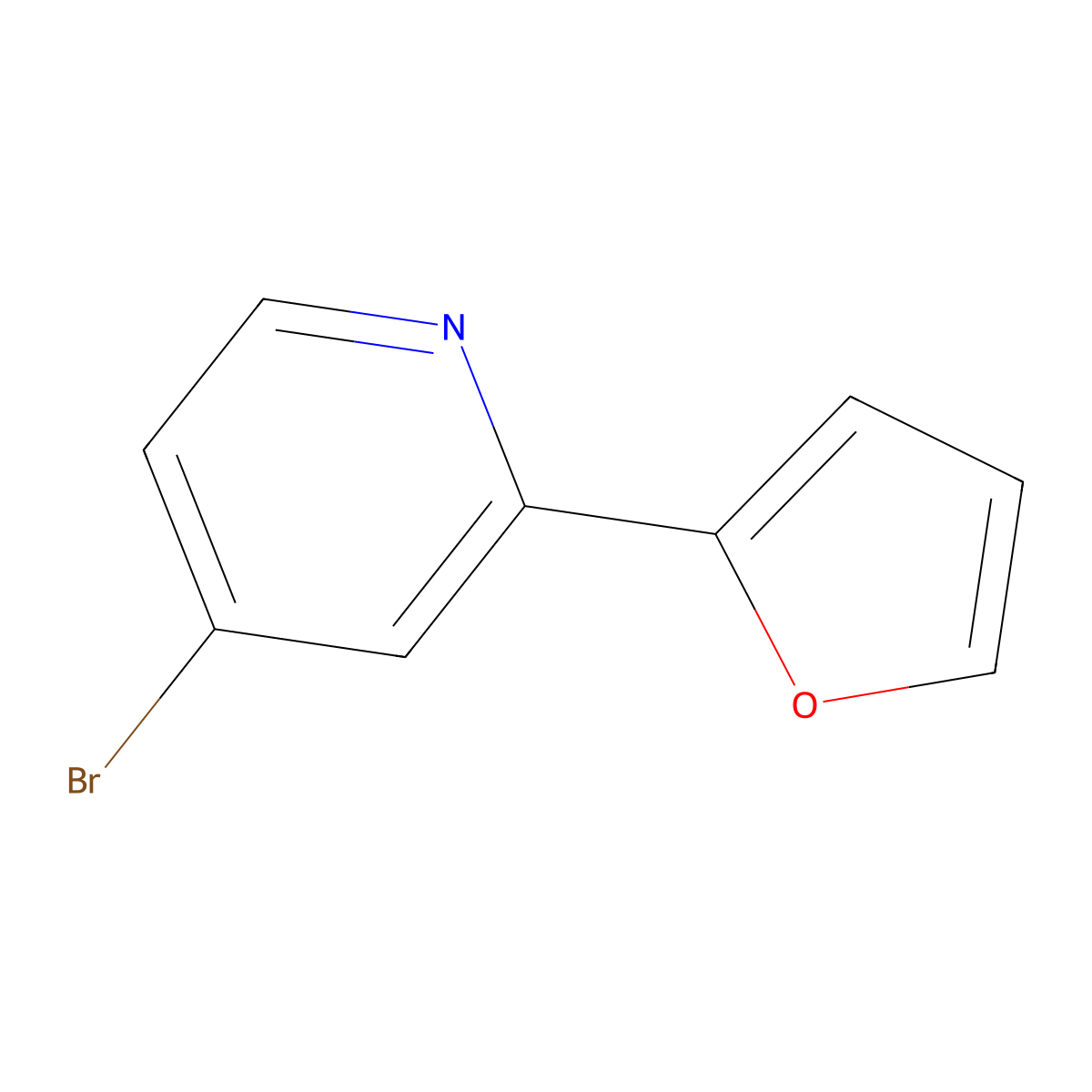 4-Bromo-2-(2-furyl)pyridine molecular structure, CAS 1086381-47-6
