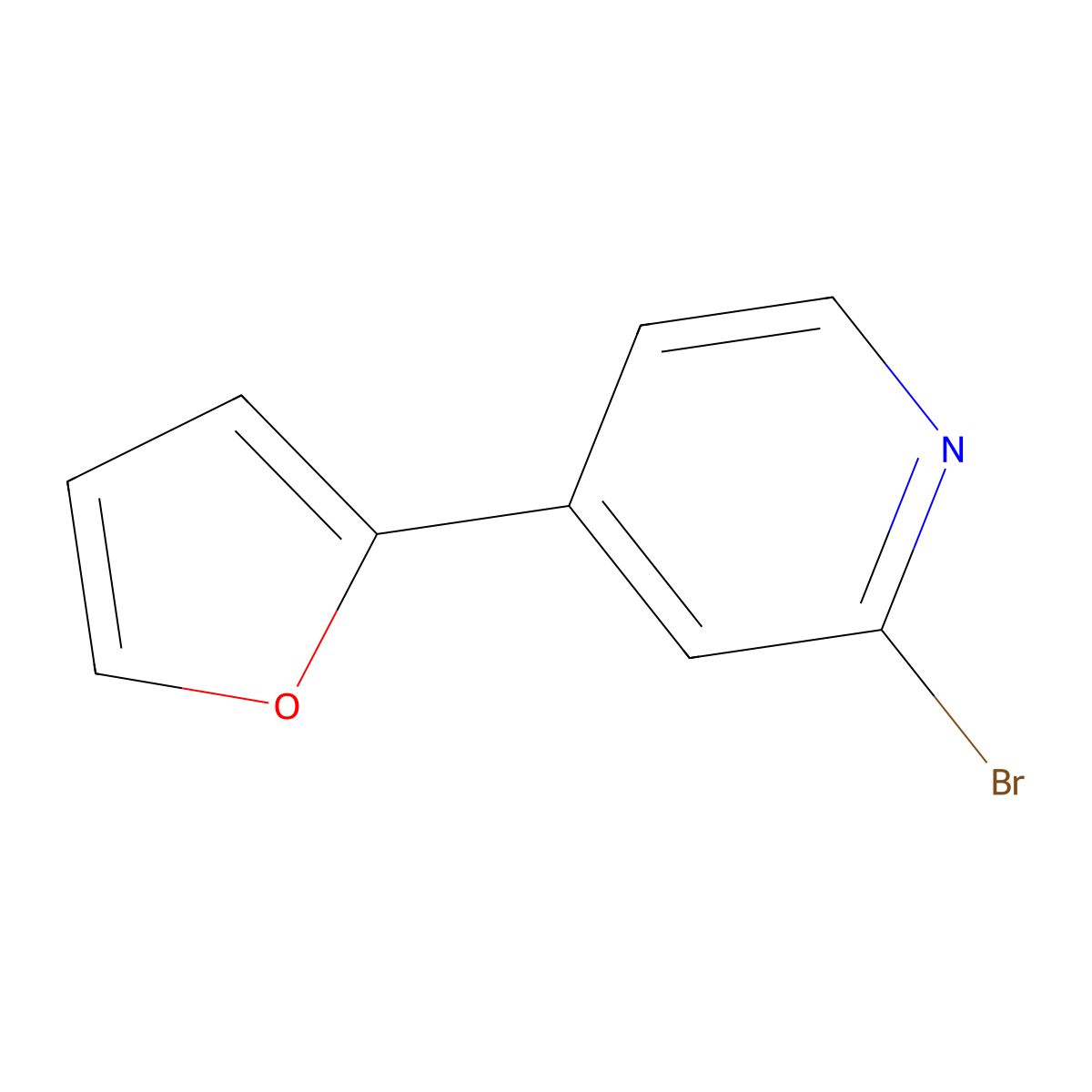 2-Bromo-4-(2-furyl)pyridine molecular structure, CAS 1086381-49-8