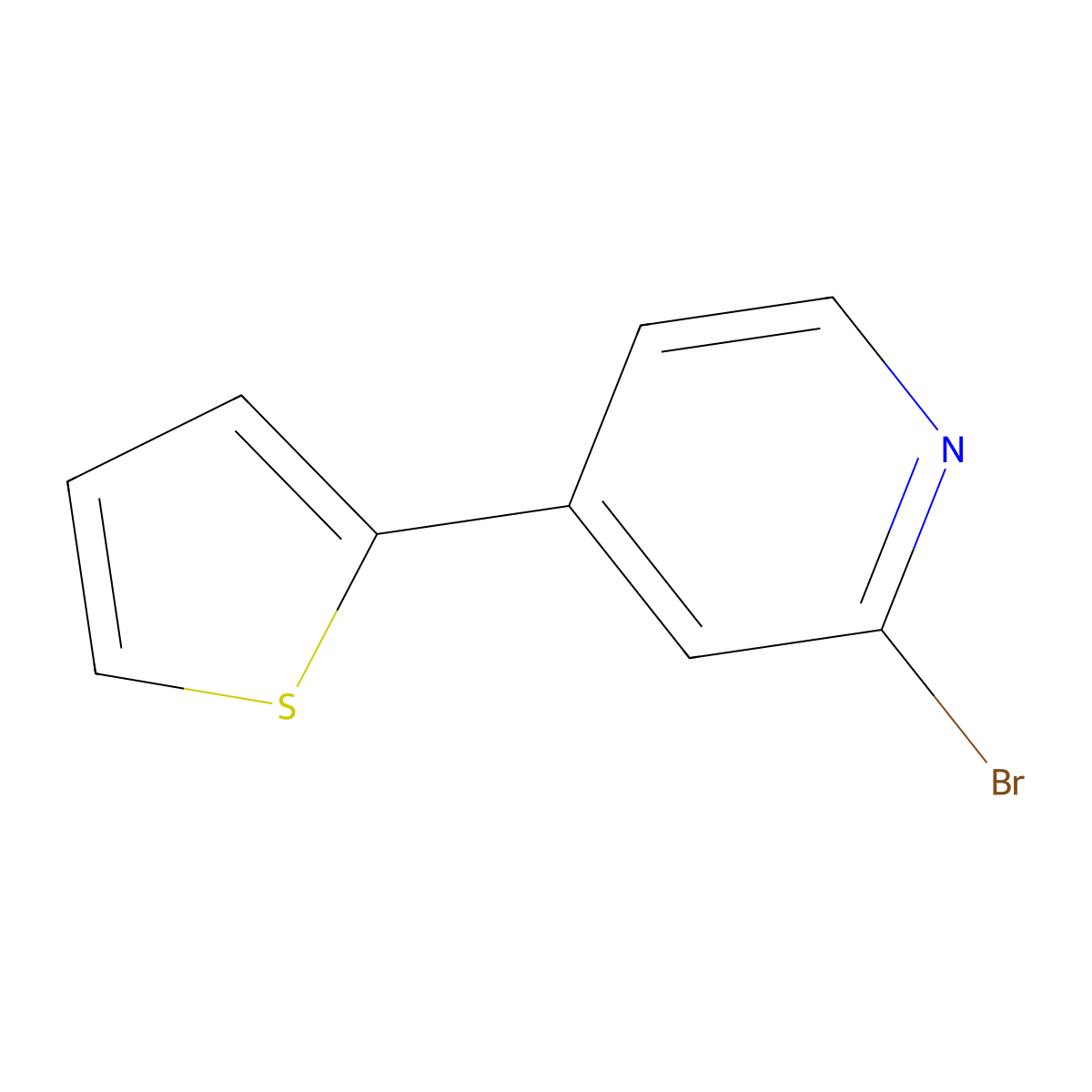 2-Bromo-4-(thienyl)pyridine molecular structure, CAS 1086381-51-2