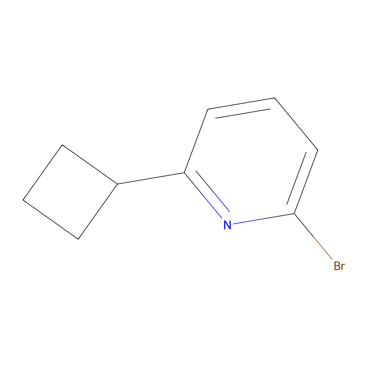 2-Bromo-6-cyclobutylpyridine molecular structure, CAS 1086381-53-4